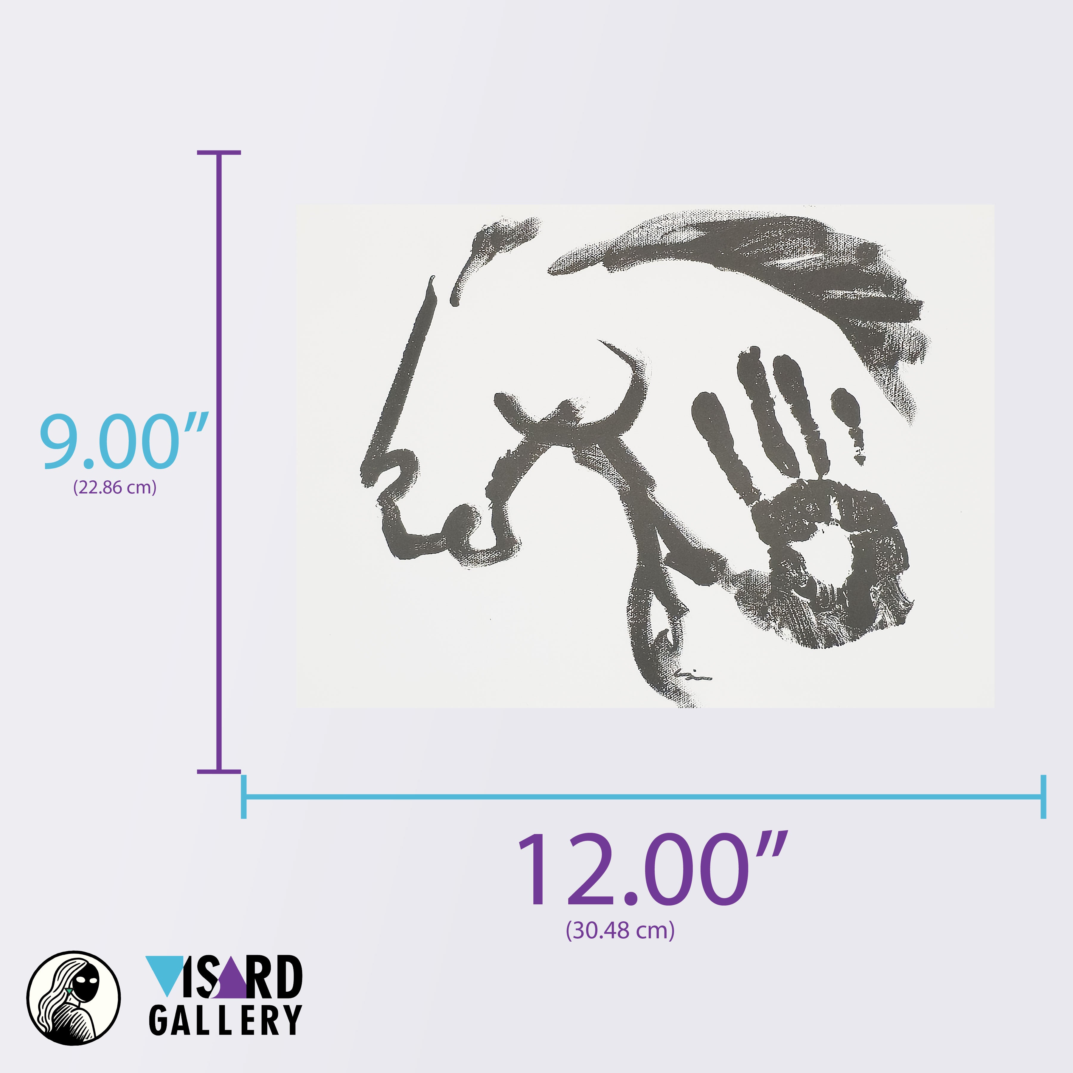 Sumi Stallion Bust (Print) - Virginia Cohn Parkum, c. 2020s