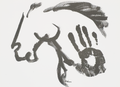 Sumi Stallion Bust (Print) - Virginia Cohn Parkum, c. 2020s