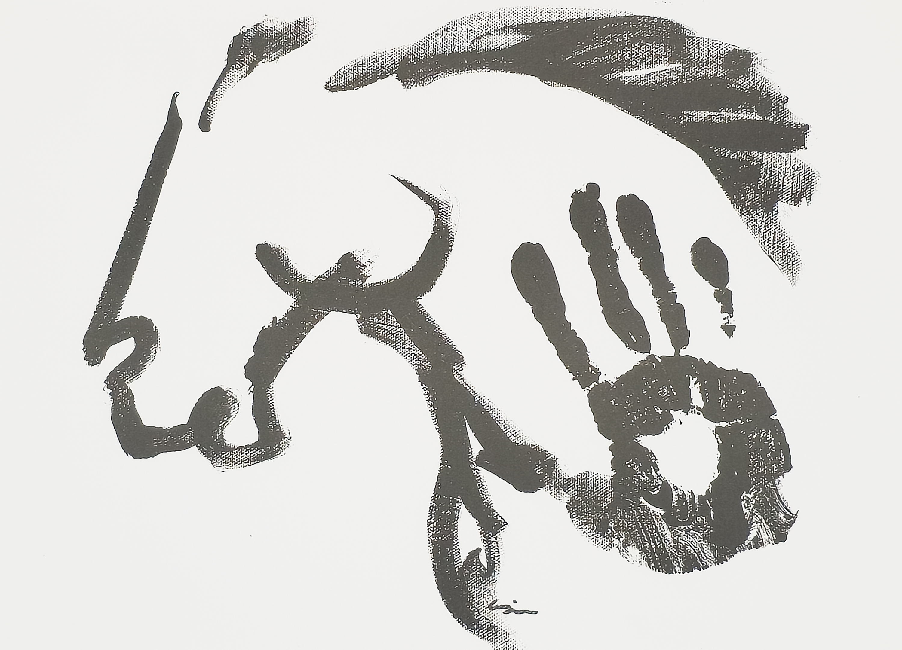 Sumi Stallion Bust (Print) - Virginia Cohn Parkum, c. 2020s