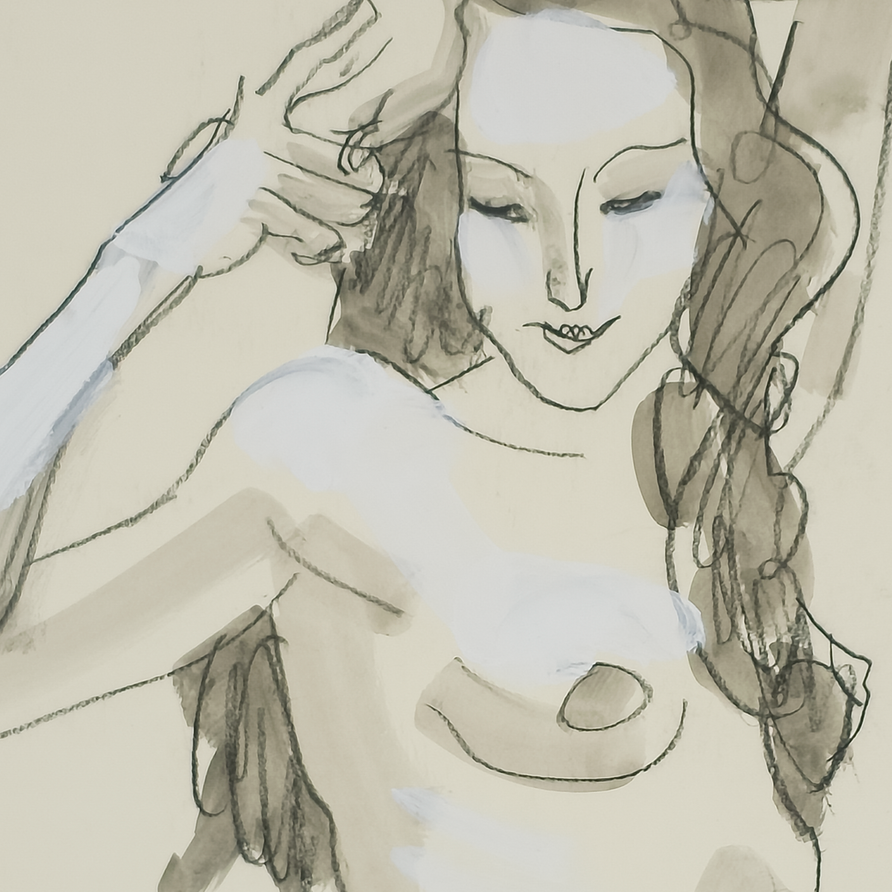 Alabaster Nude by Samuel Clayberger