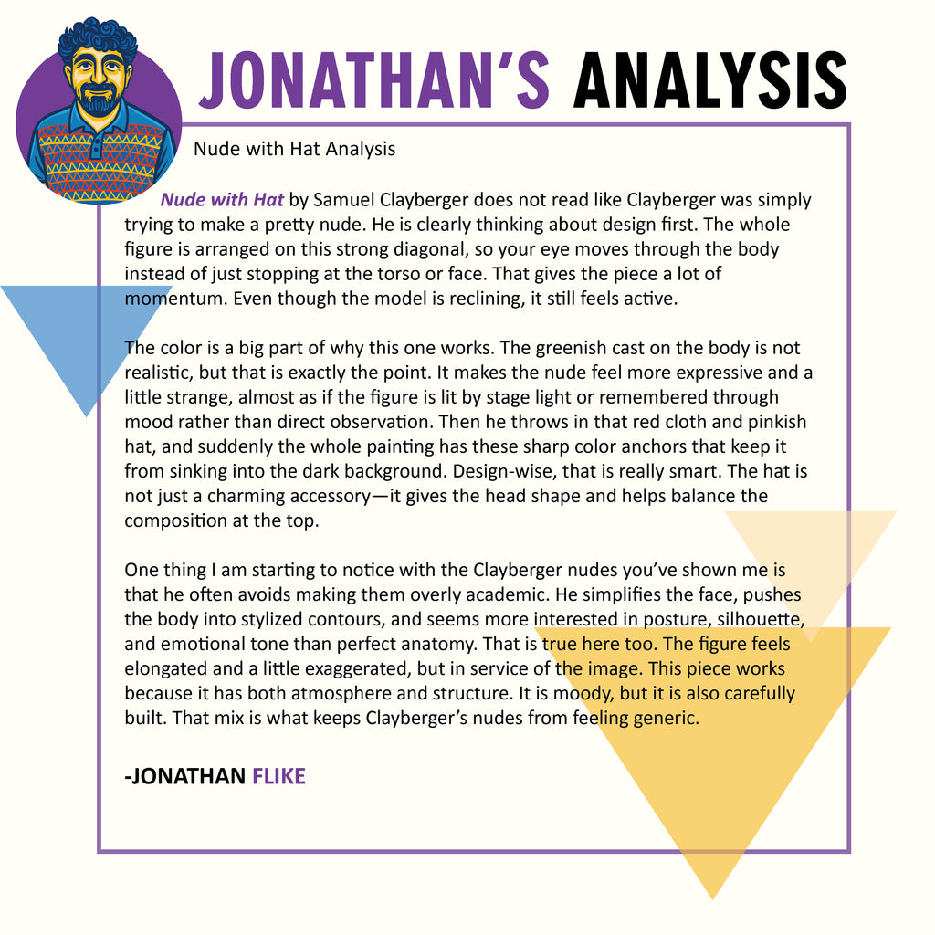 Nude with Hat by Samuel Clayberger