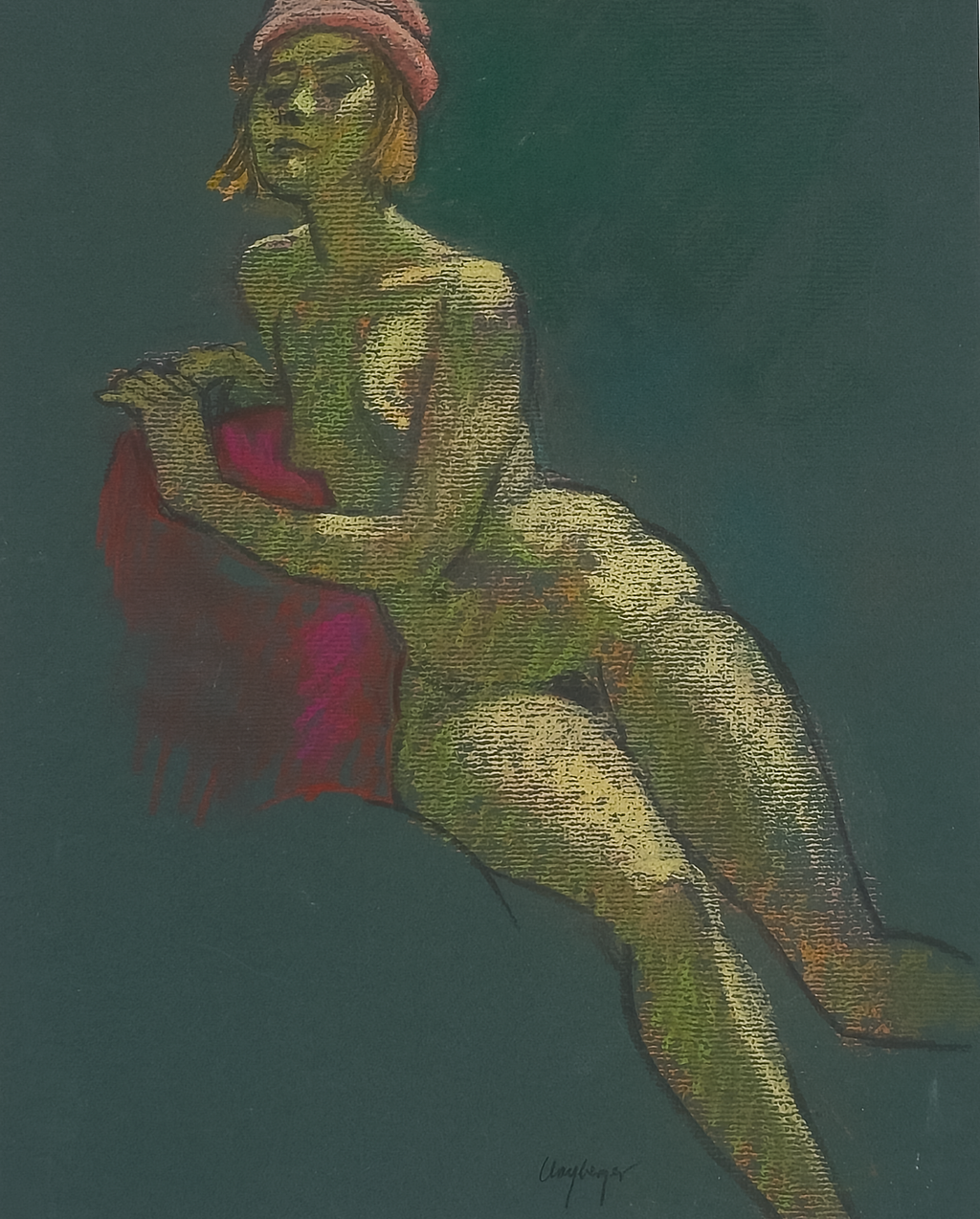 Nude with Hat by Samuel Clayberger