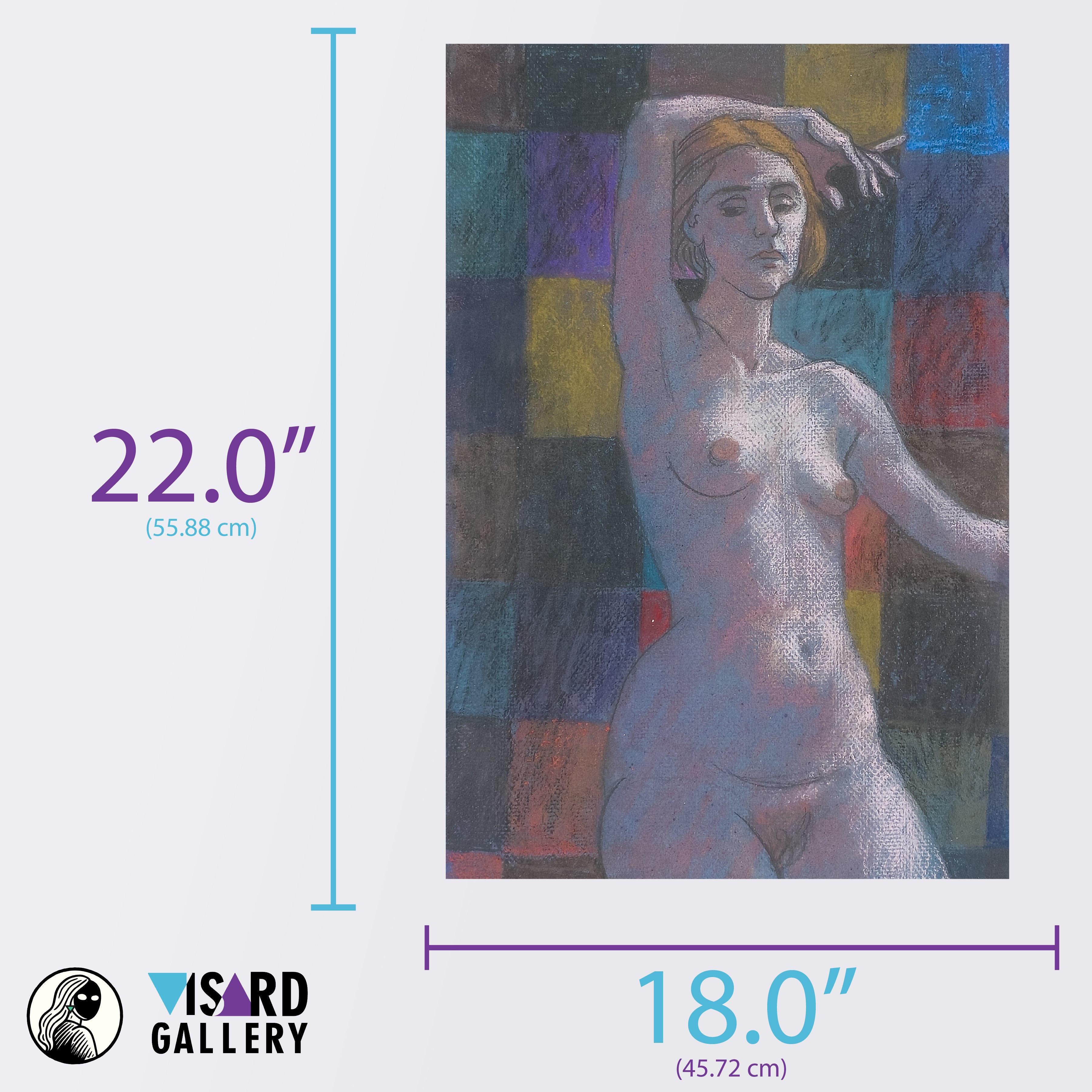 Nude on Checkered Field by Samuel Clayberger