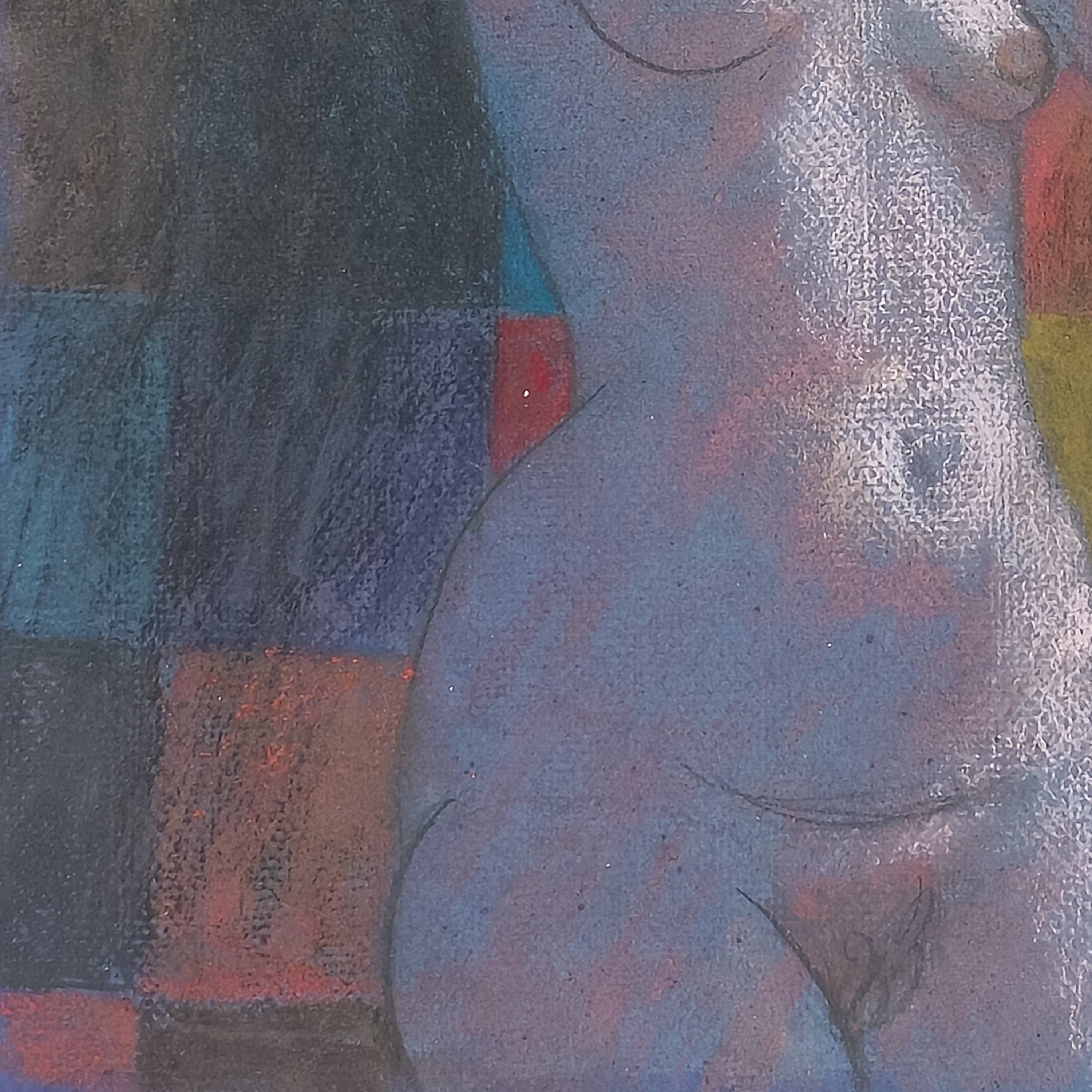 Nude on Checkered Field by Samuel Clayberger