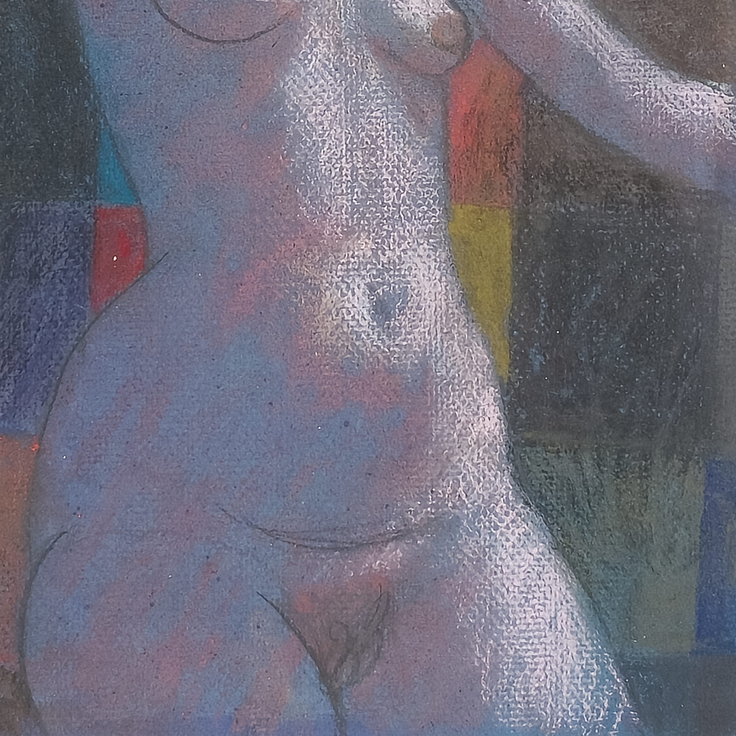 Nude on Checkered Field by Samuel Clayberger