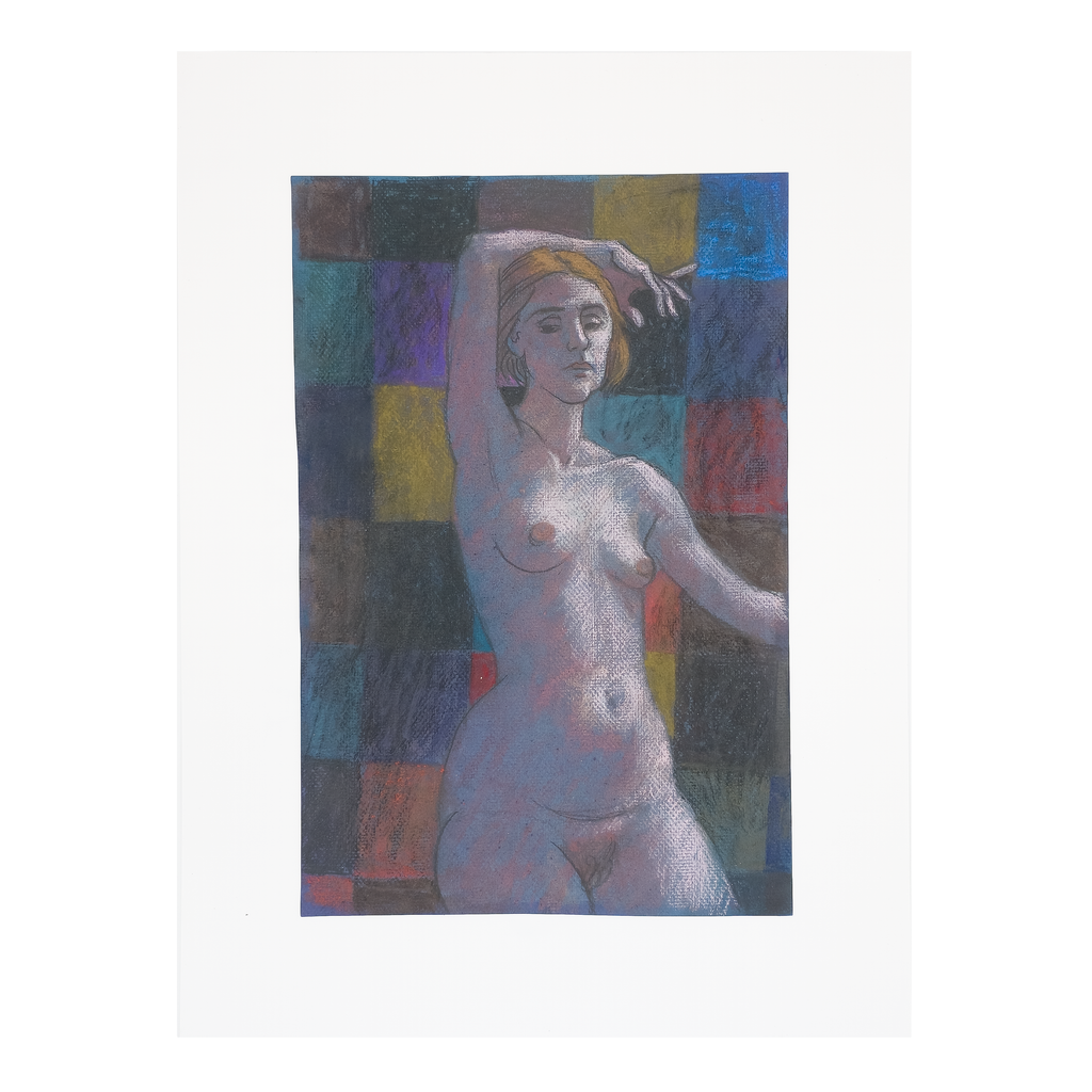 Nude on Checkered Field by Samuel Clayberger