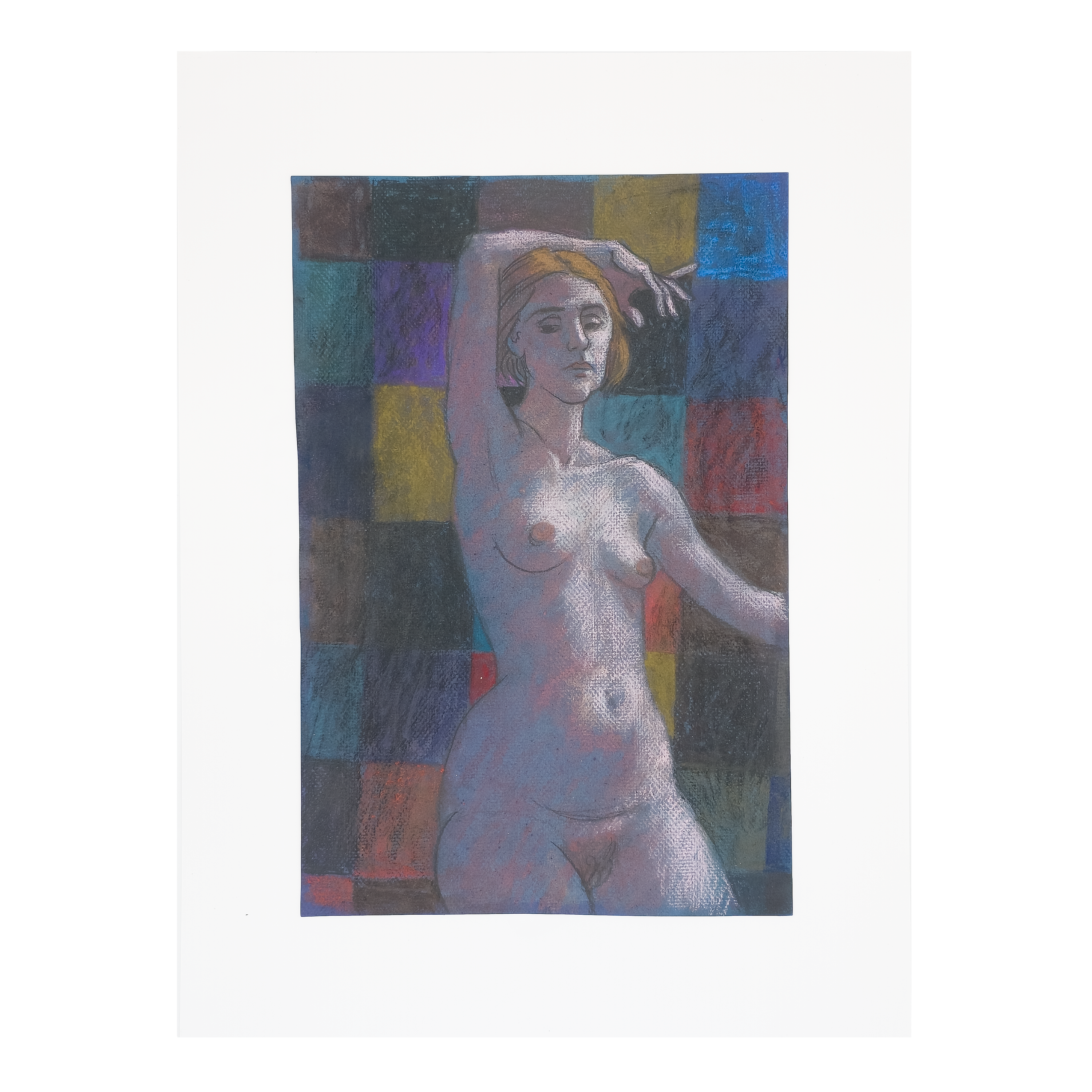 Nude on Checkered Field by Samuel Clayberger