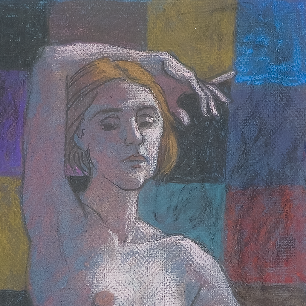 Nude on Checkered Field by Samuel Clayberger