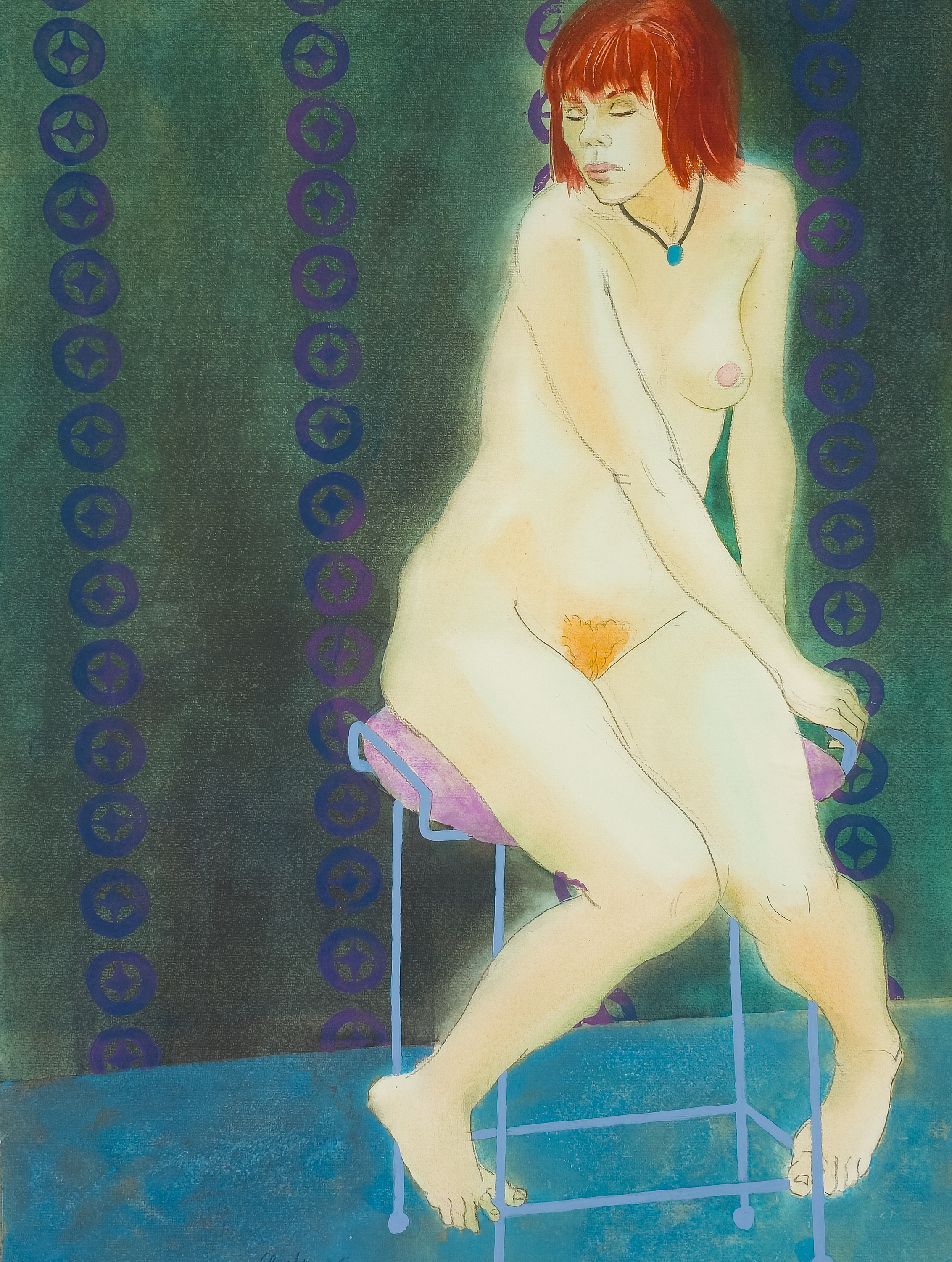 Nude on Stool by Samuel Clayberger
