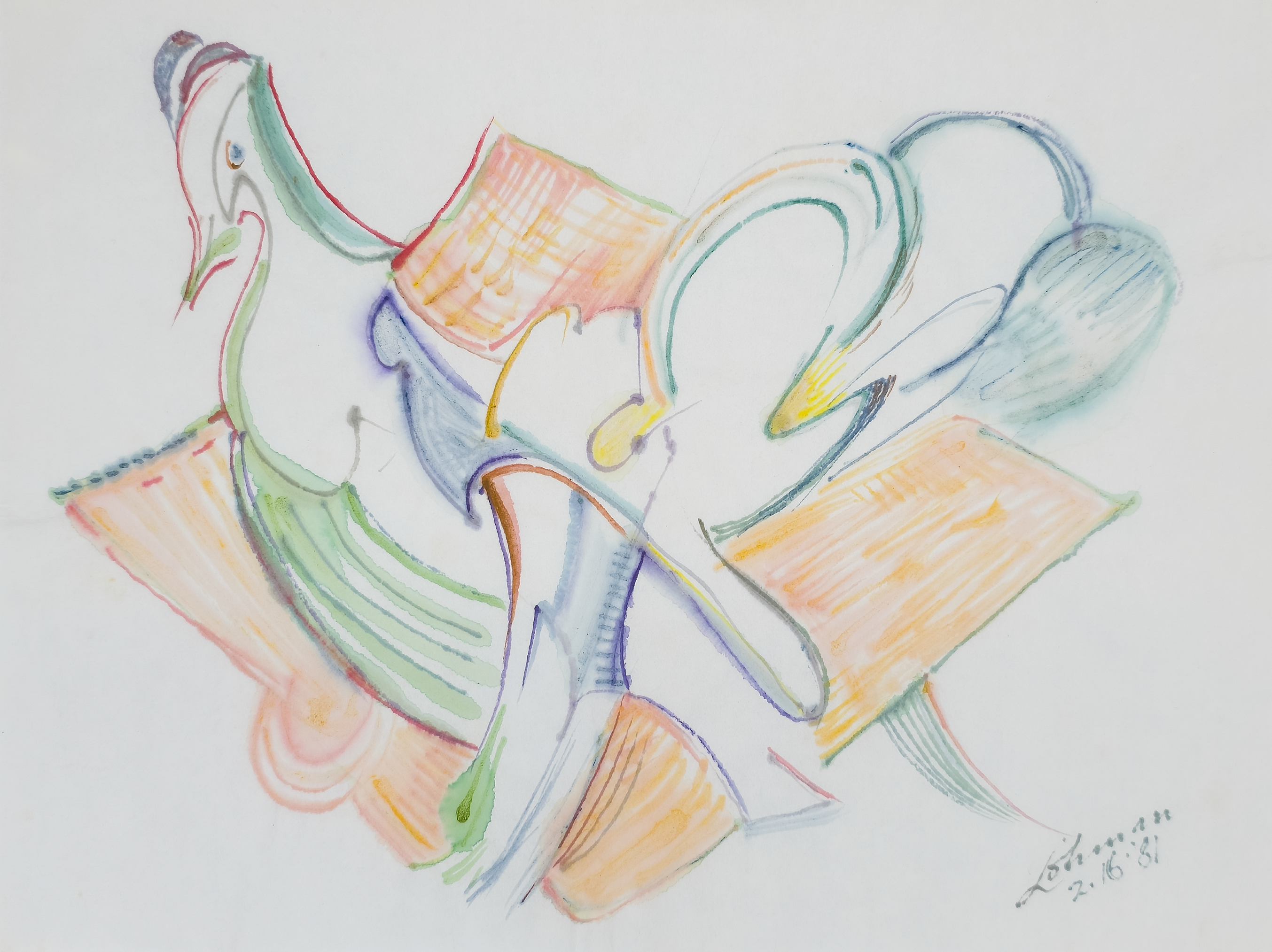 Calligraphic Nothern Bobwhite - Robert Lohman, c. 1981
