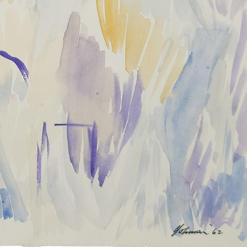 Abstraction of Purple, Blue, and Yellow - Robert Lohman, c. 1962