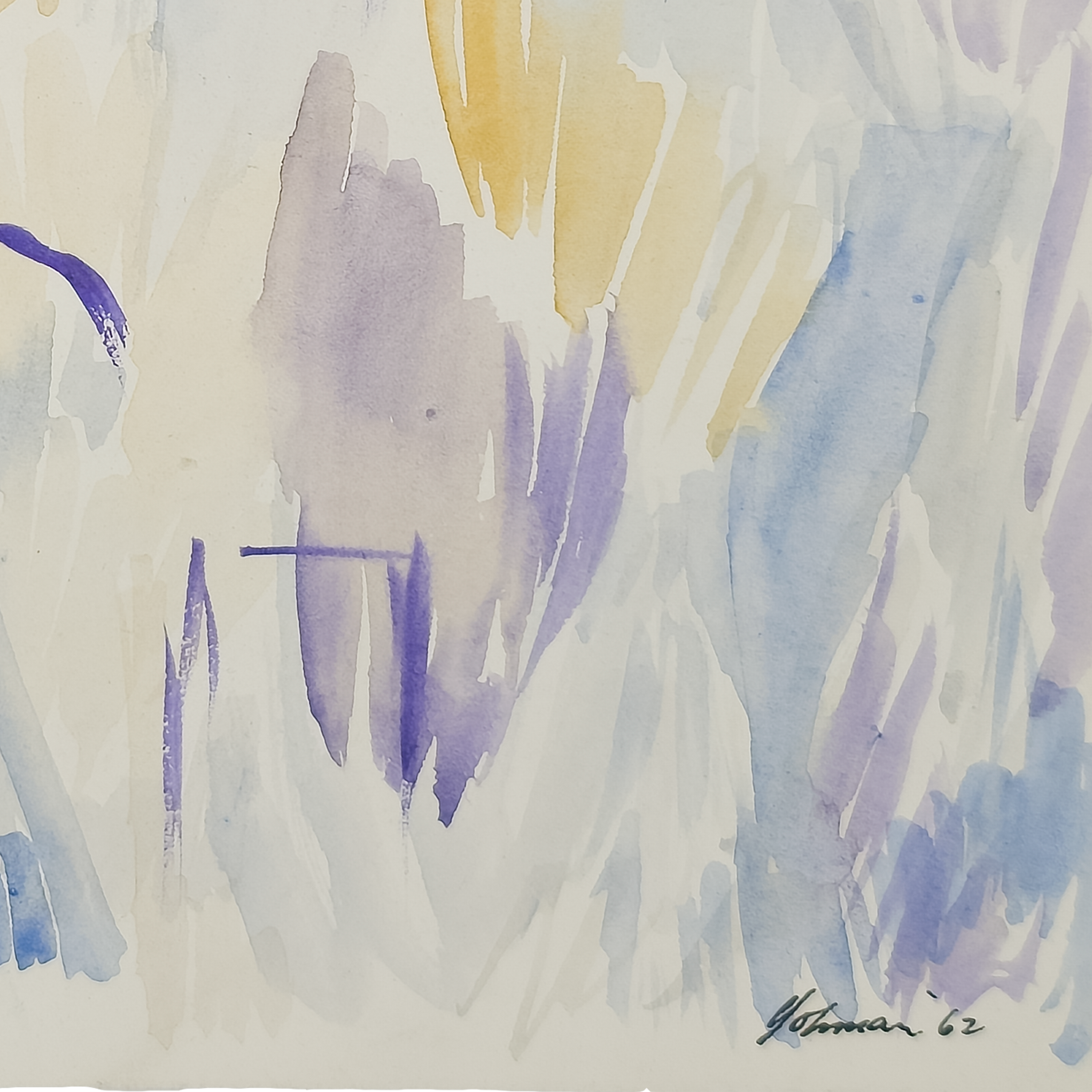 Abstraction of Purple, Blue, and Yellow - Robert Lohman, c. 1962