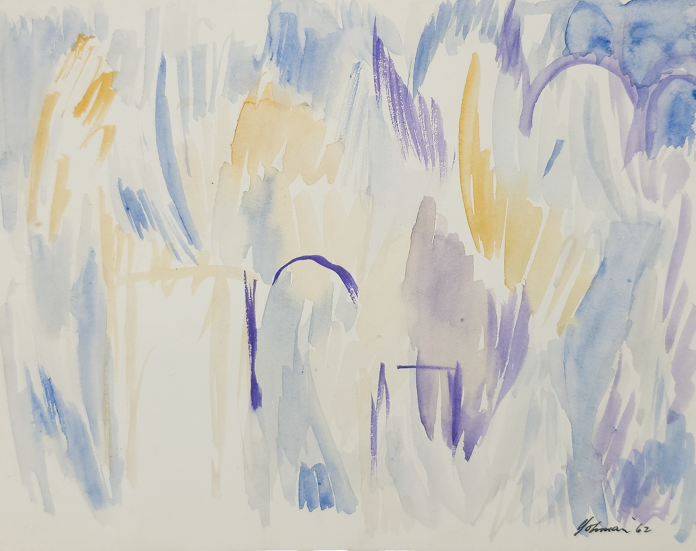 Abstraction of Purple, Blue, and Yellow - Robert Lohman, c. 1962