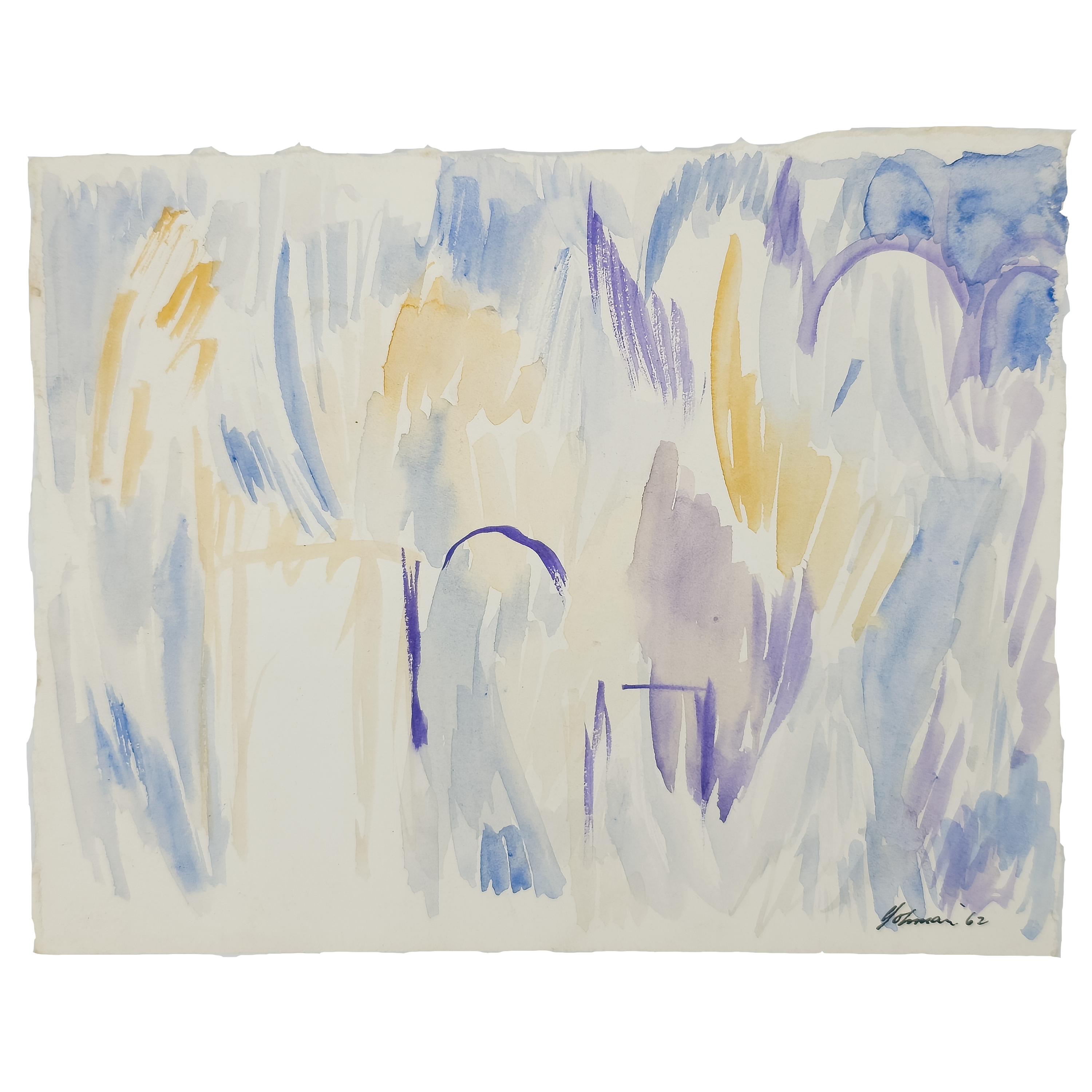 Abstraction of Purple, Blue, and Yellow - Robert Lohman, c. 1962