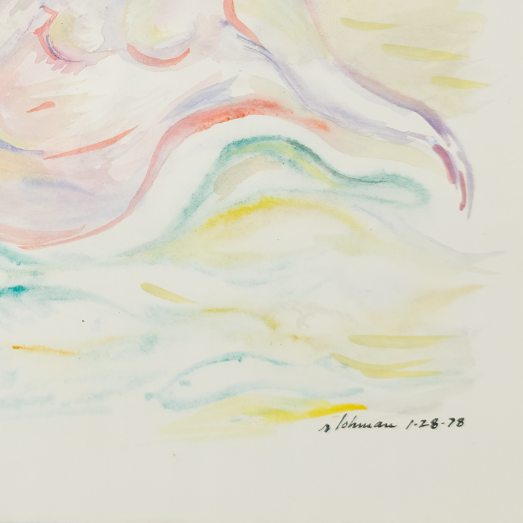 Pink Reclining Nude - Robert Lohman, c. 1978