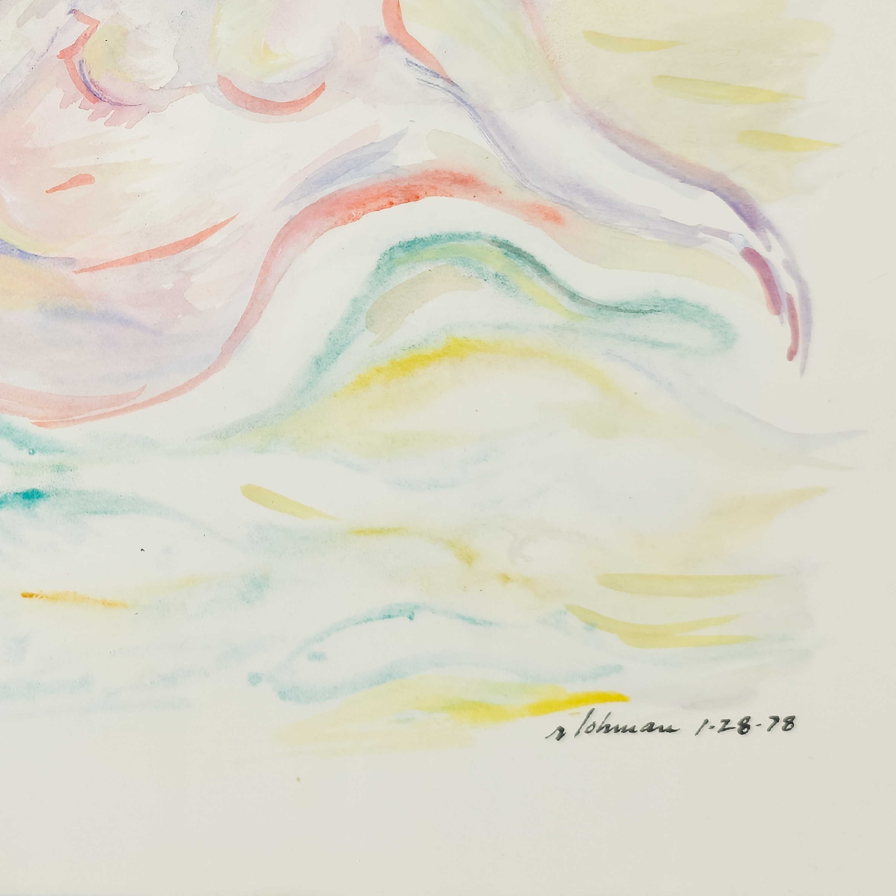 Pink Reclining Nude - Robert Lohman, c. 1978