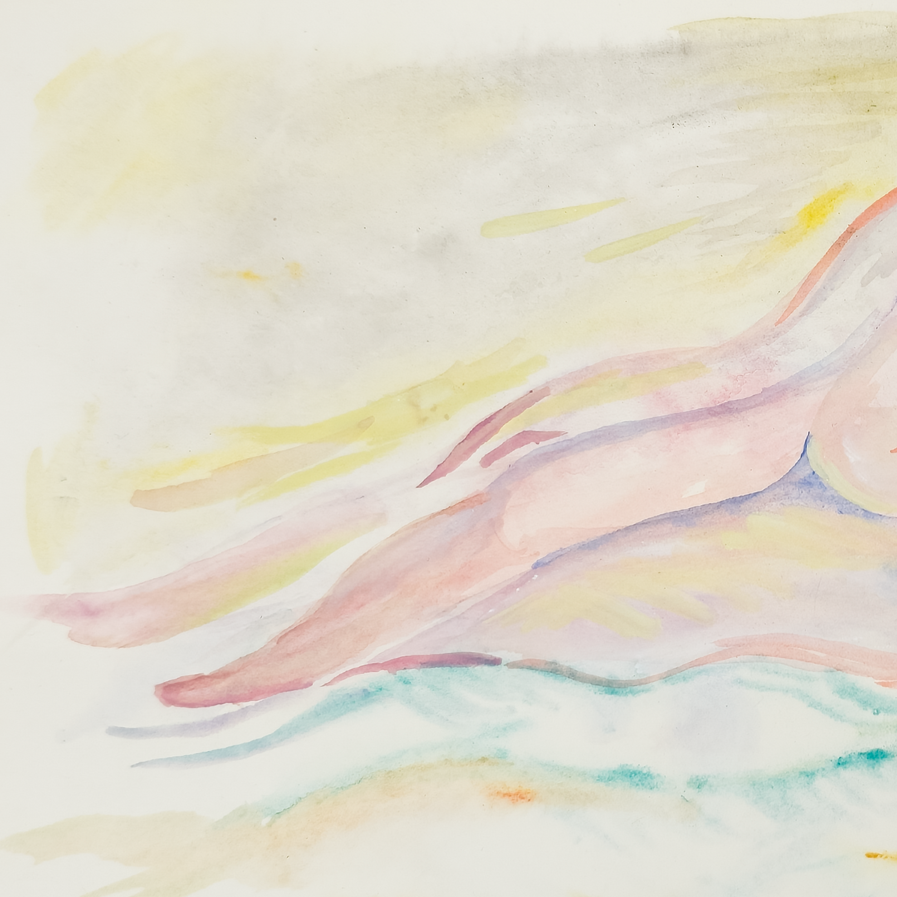 Pink Reclining Nude - Robert Lohman, c. 1978