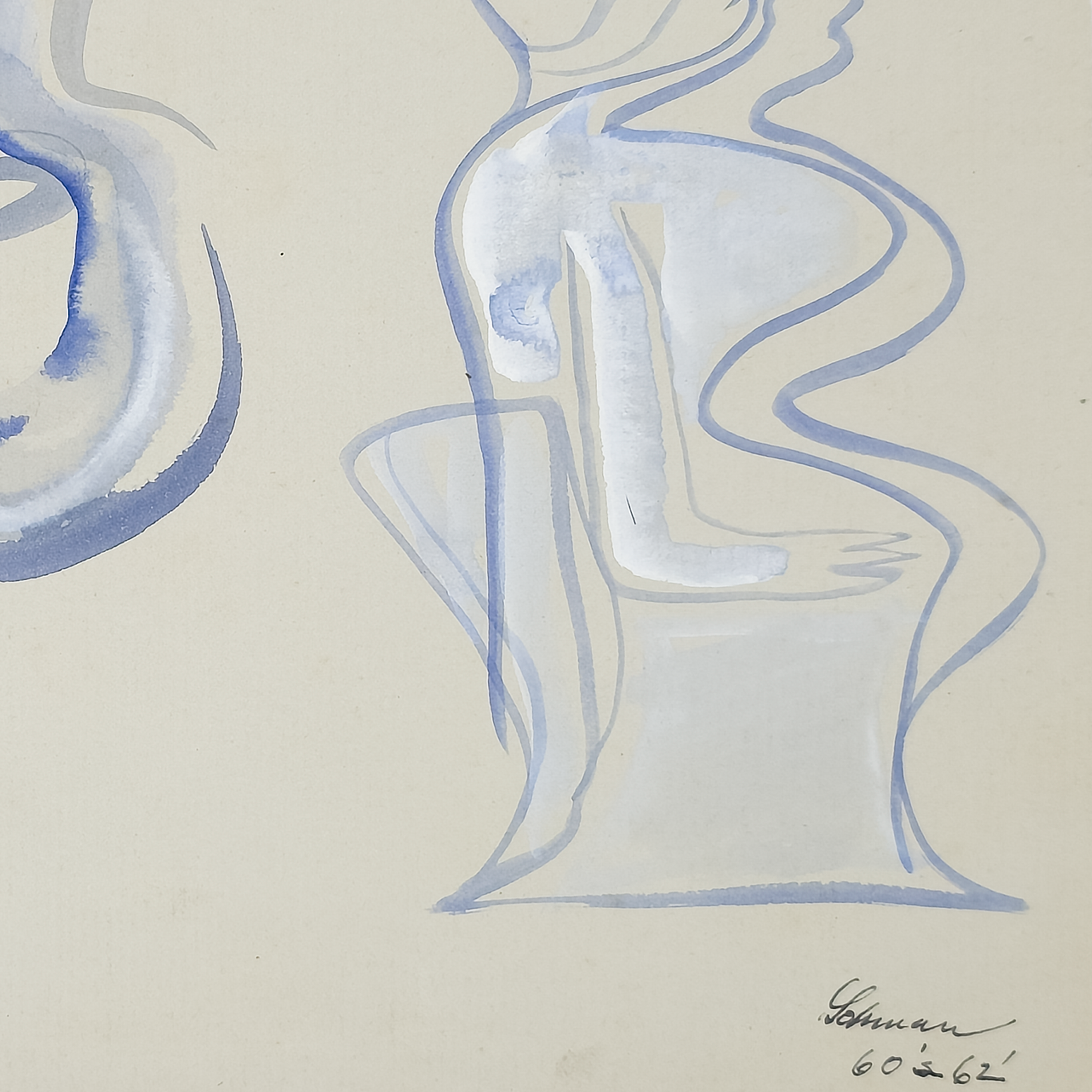 Two Abstracted and Lonely Figures - Robert Lohman