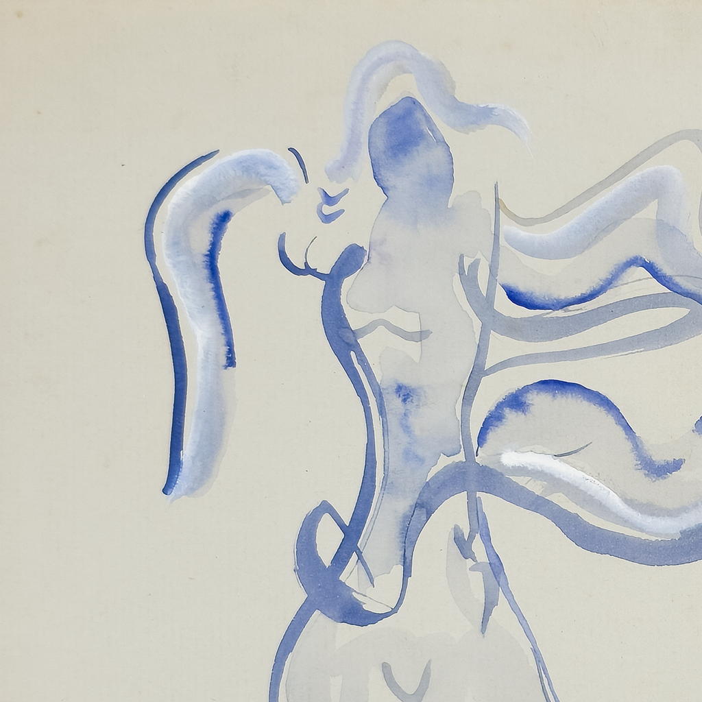 Two Abstracted and Lonely Figures - Robert Lohman