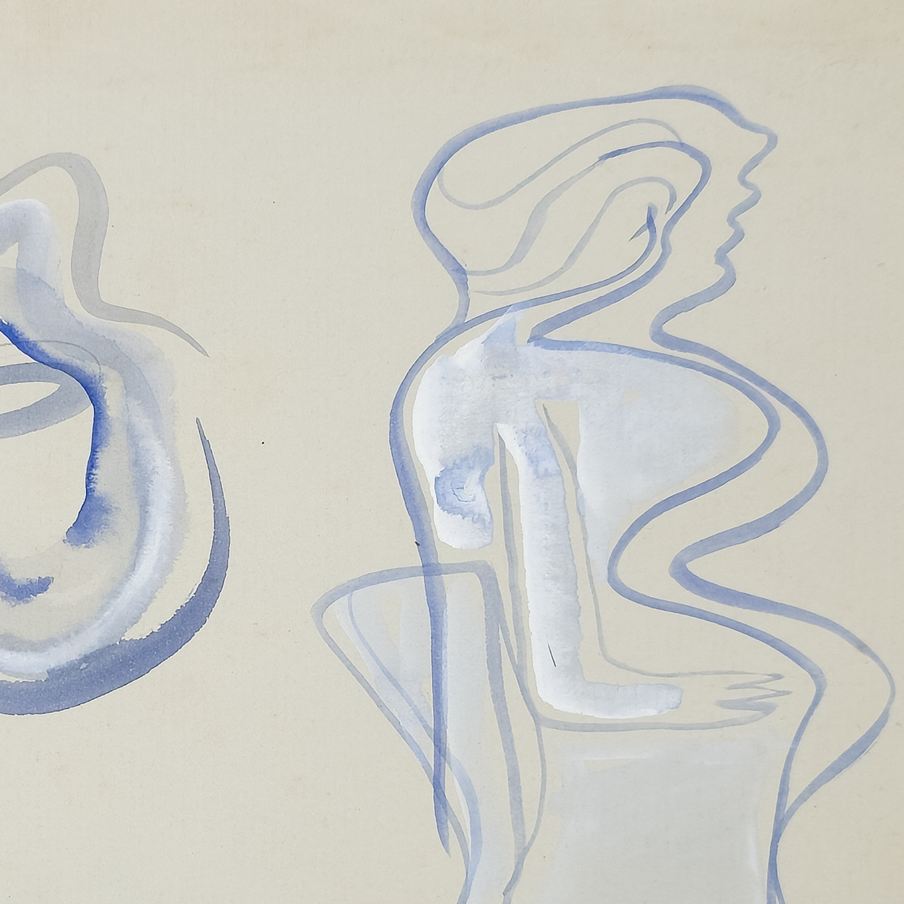 Two Abstracted and Lonely Figures - Robert Lohman