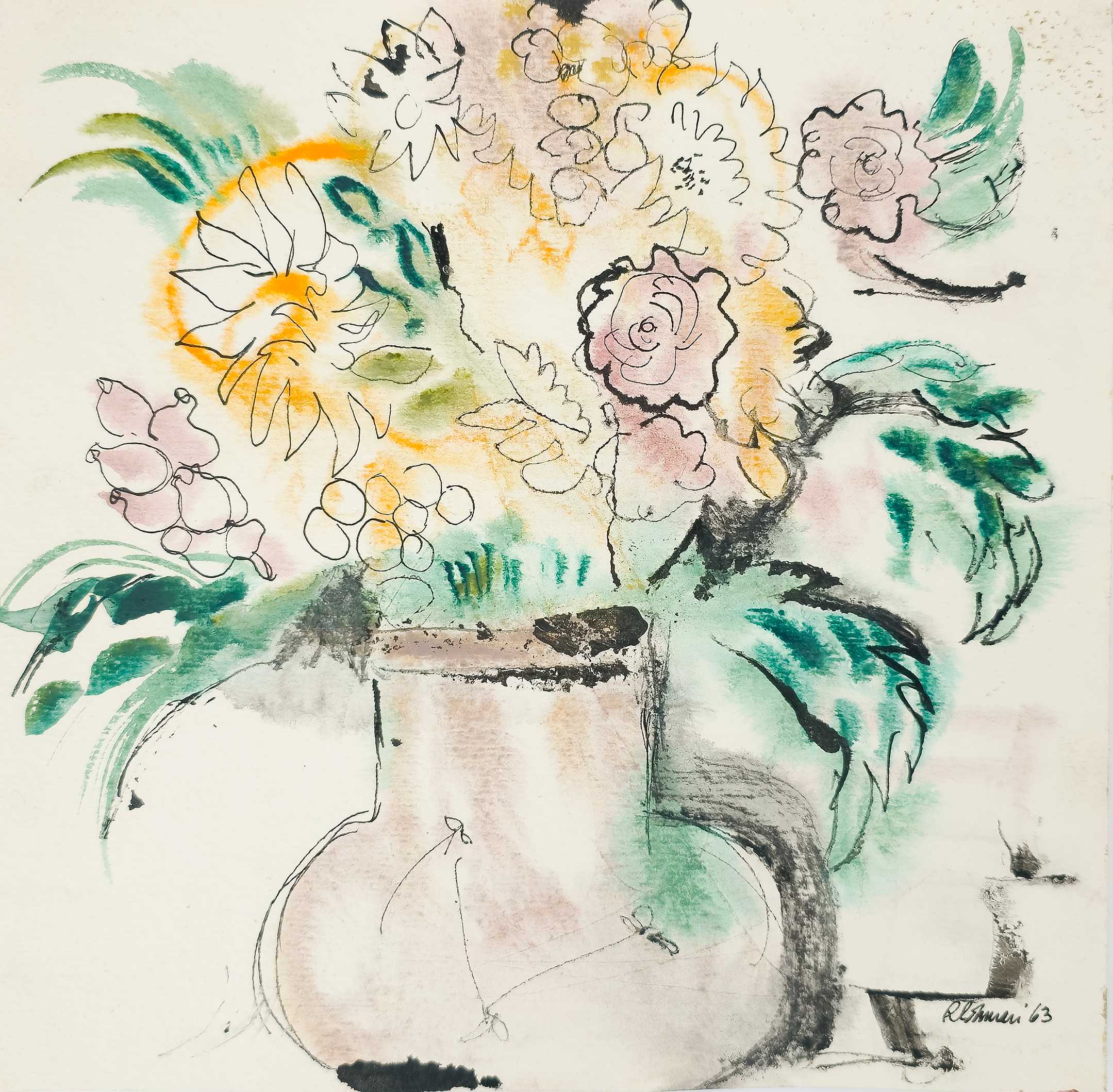 Vase and Flowers - Robert Lohman