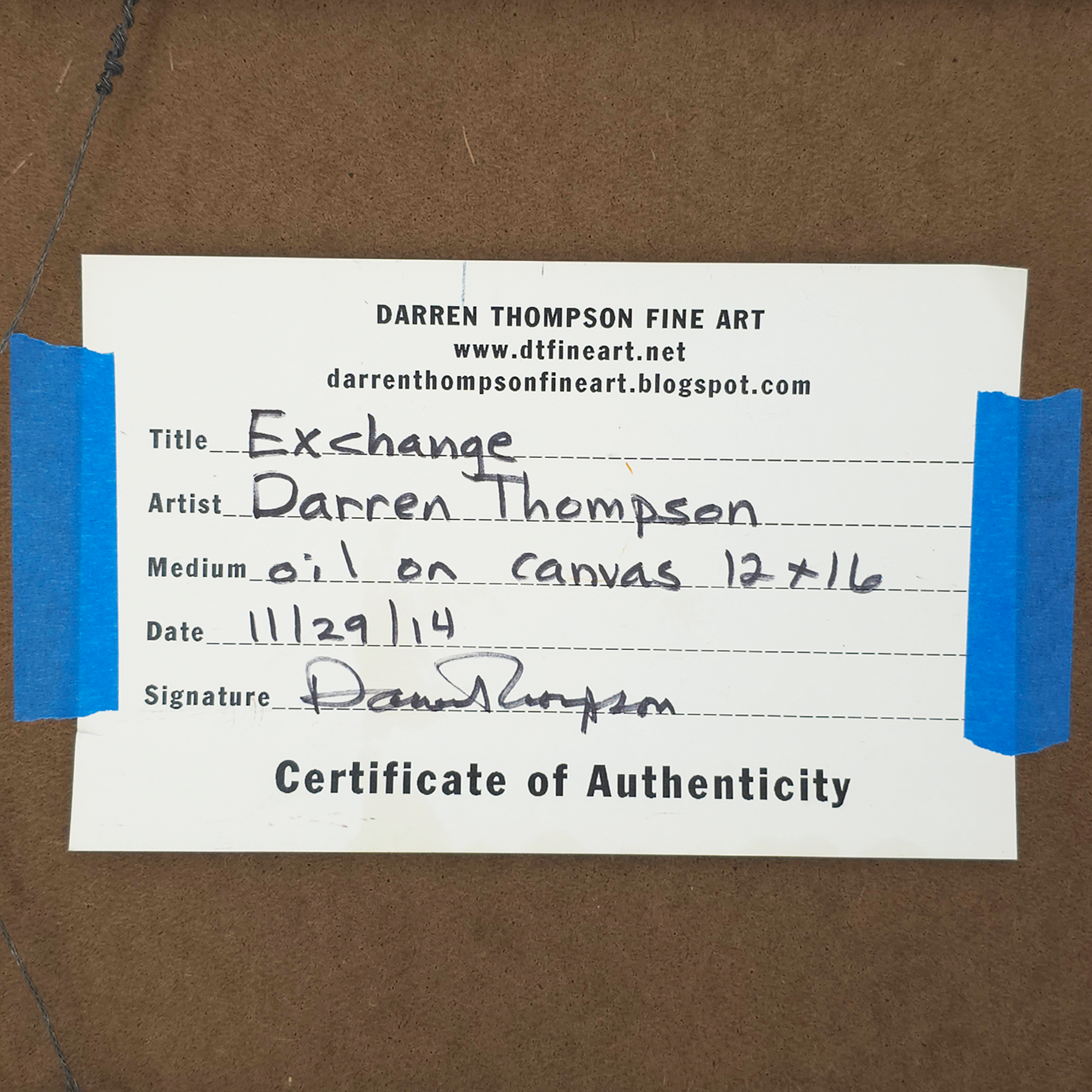 Exchange - Darren Thompson, c. 2014