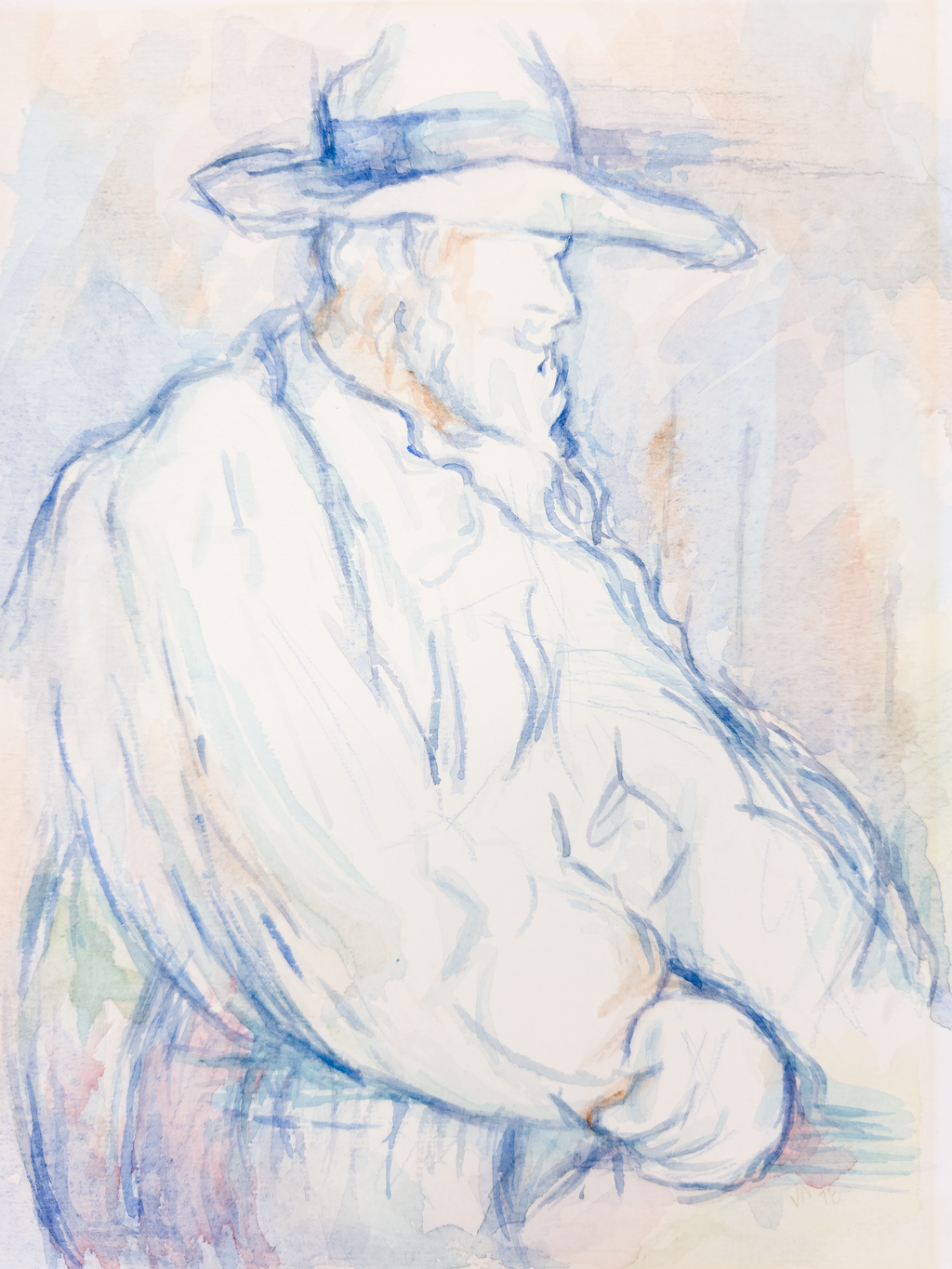 Bearded Man in Hat  - V. Morgan