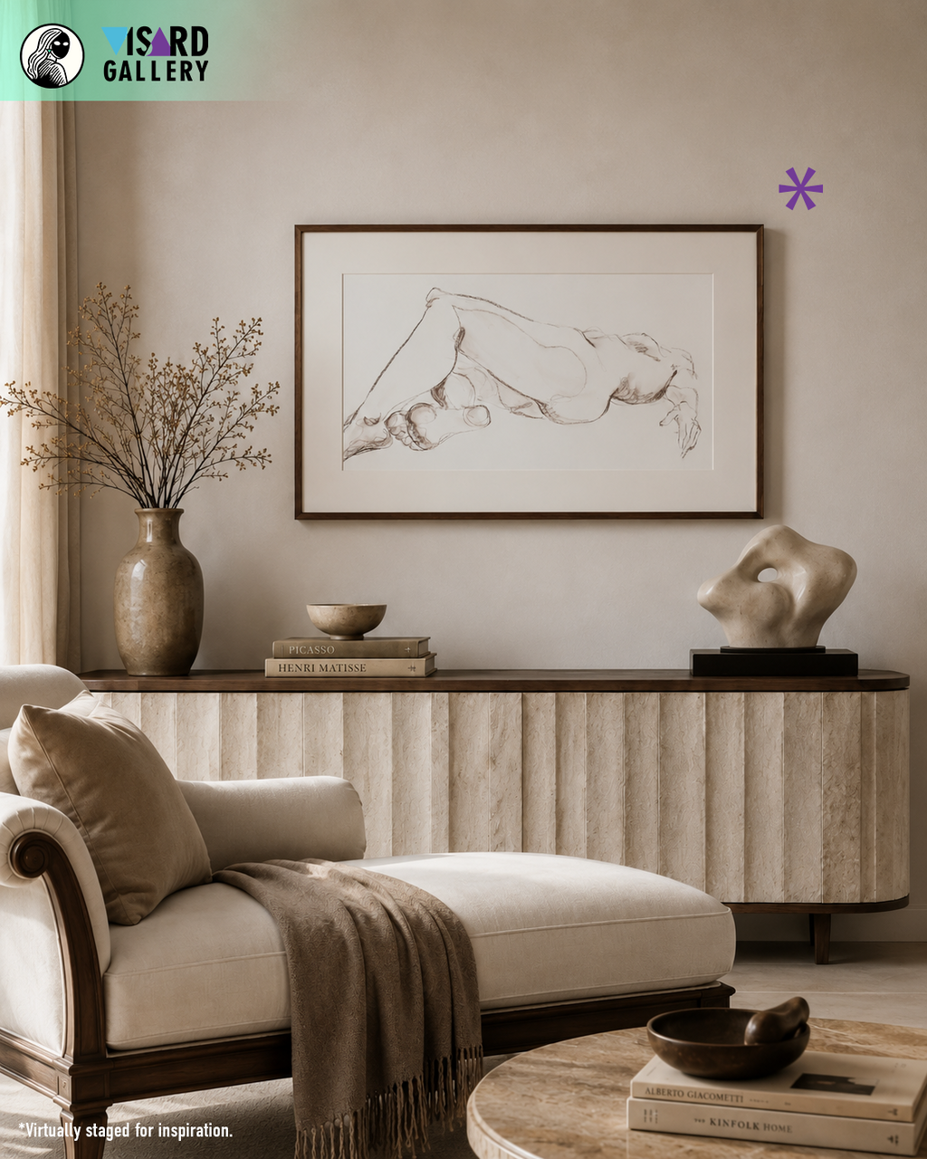Reclining Nude in Conte  - V. Morgan