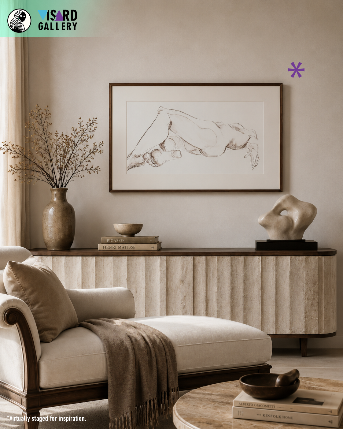 Reclining Nude in Conte  - V. Morgan
