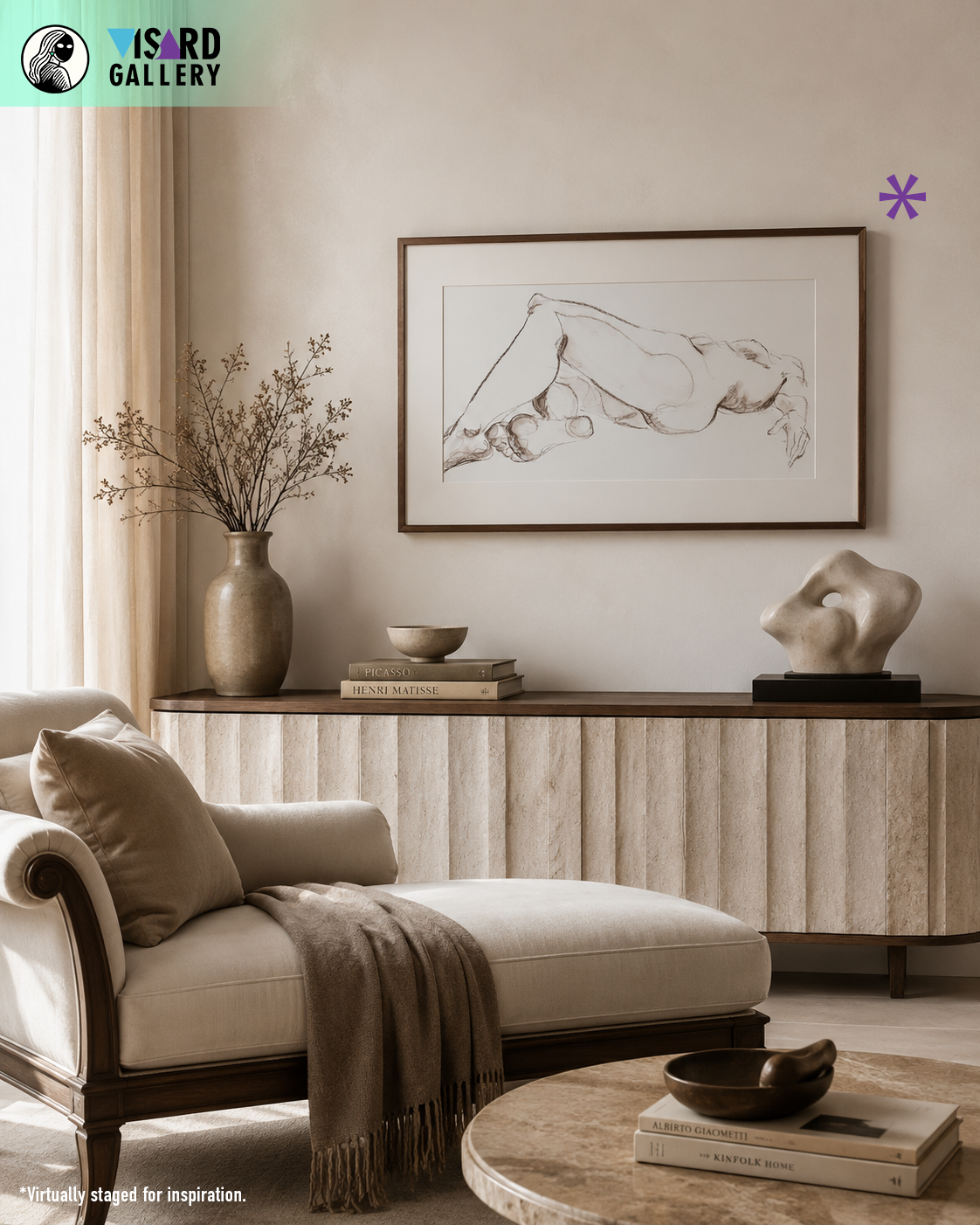 Reclining Nude in Conte  - V. Morgan