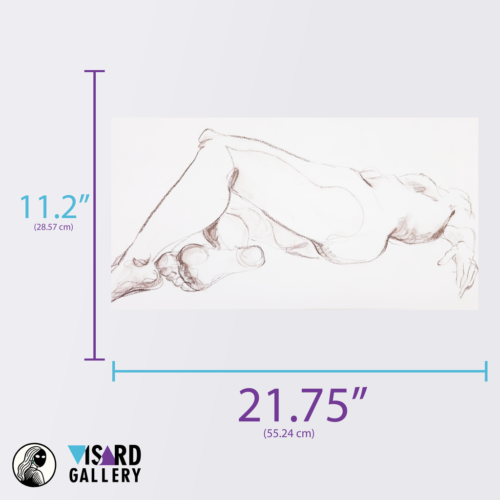 Reclining Nude in Conte  - V. Morgan, c. 1980