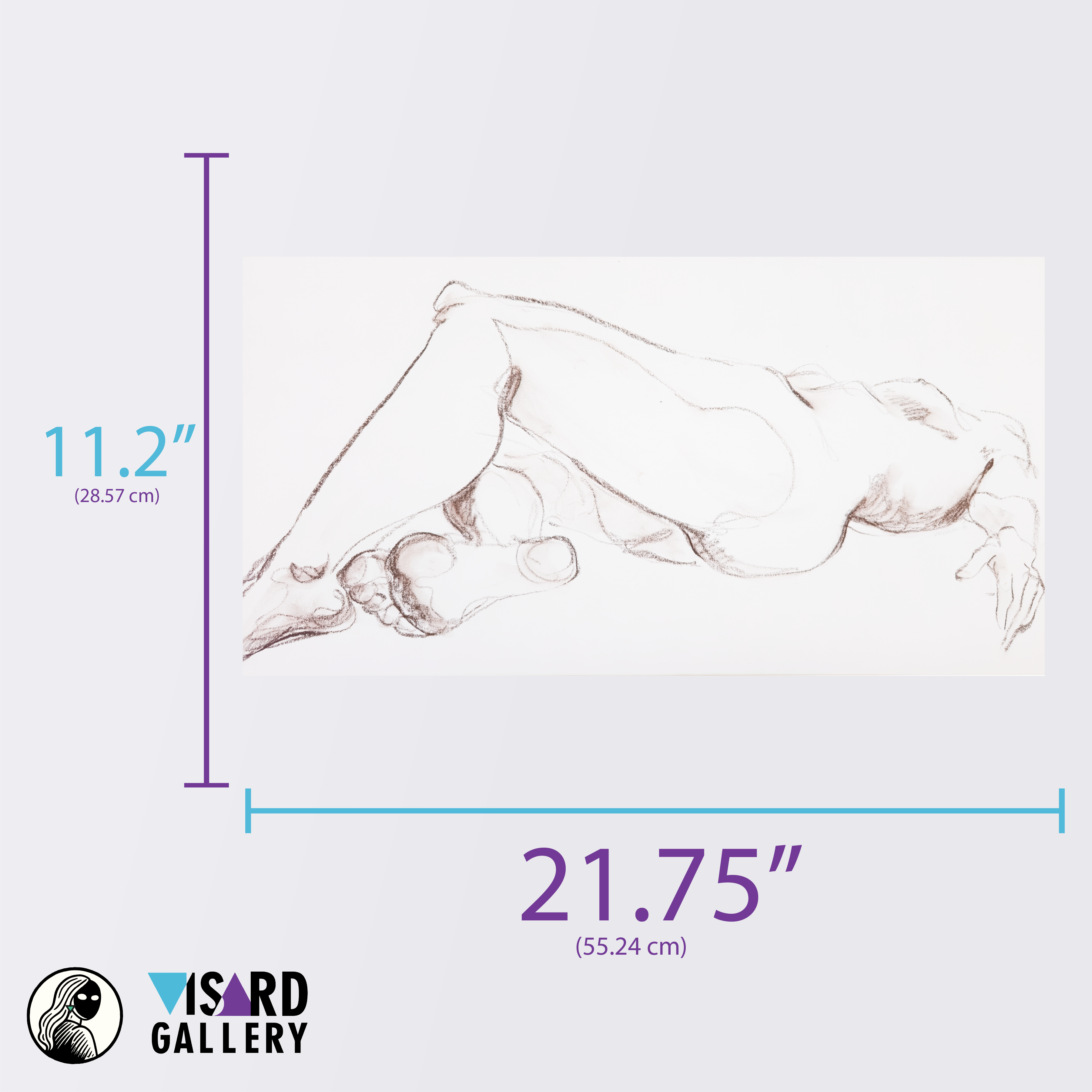 Reclining Nude in Conte  - V. Morgan, c. 1980