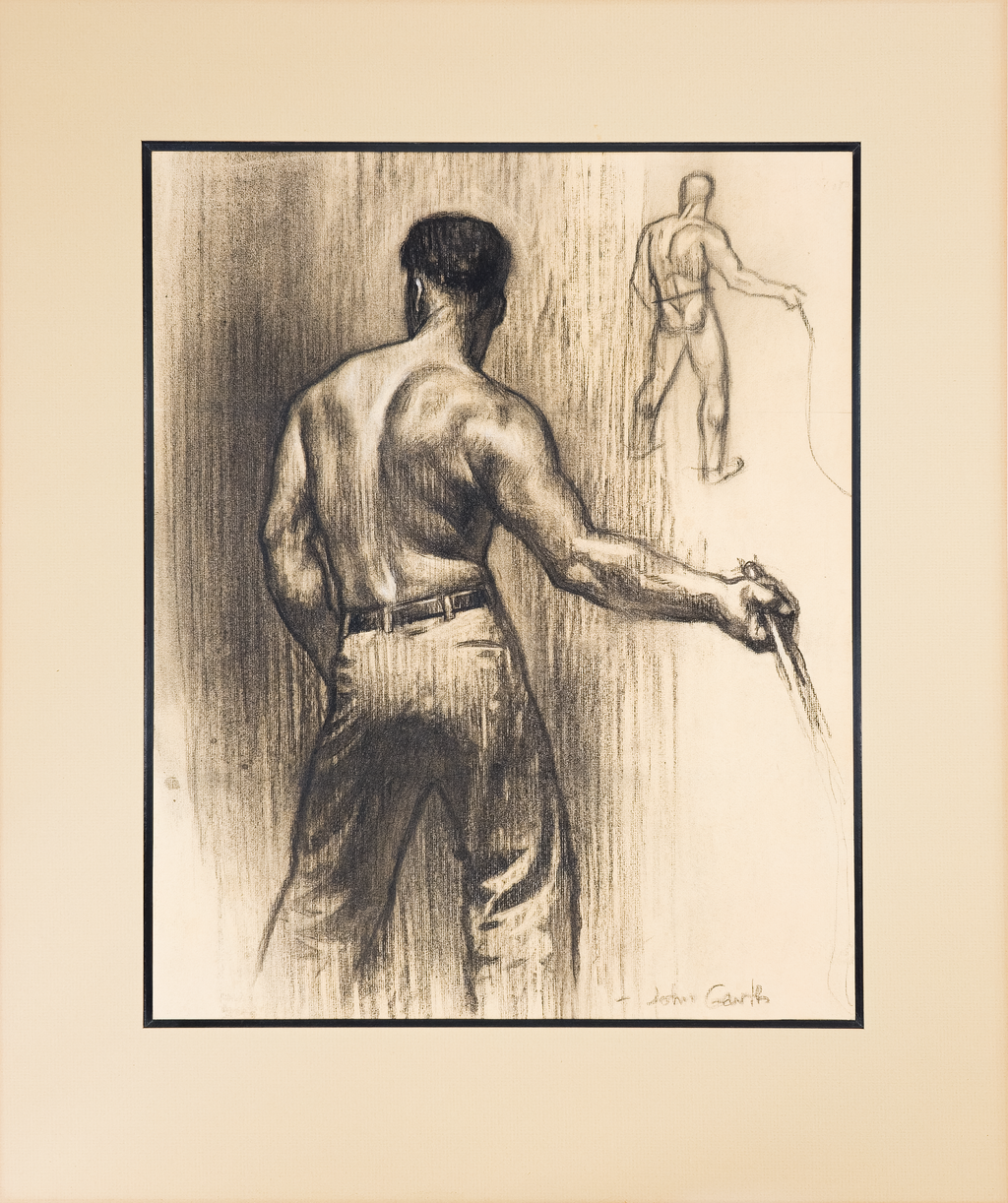 Study of Man With Bullwhip - John Garth