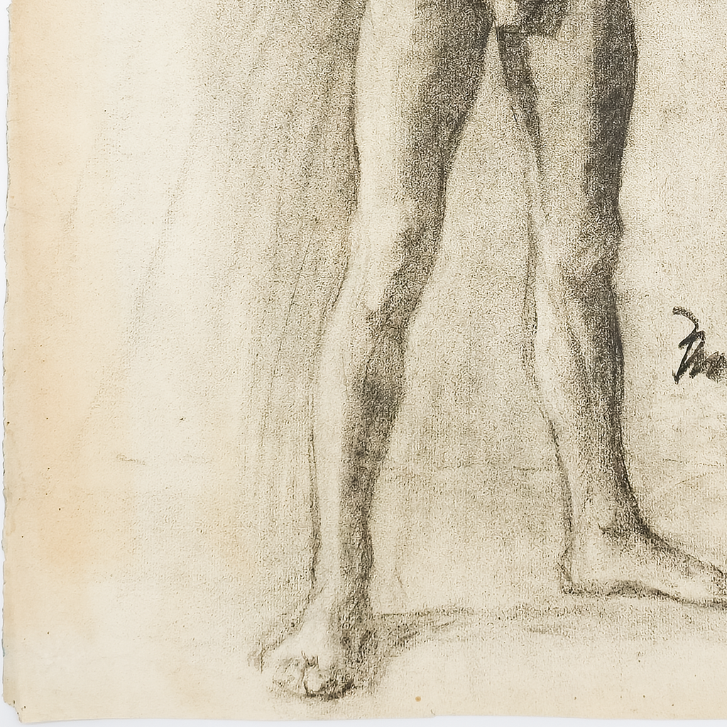 Academic Male Figure Study and Seated Male Nude - Brown 
