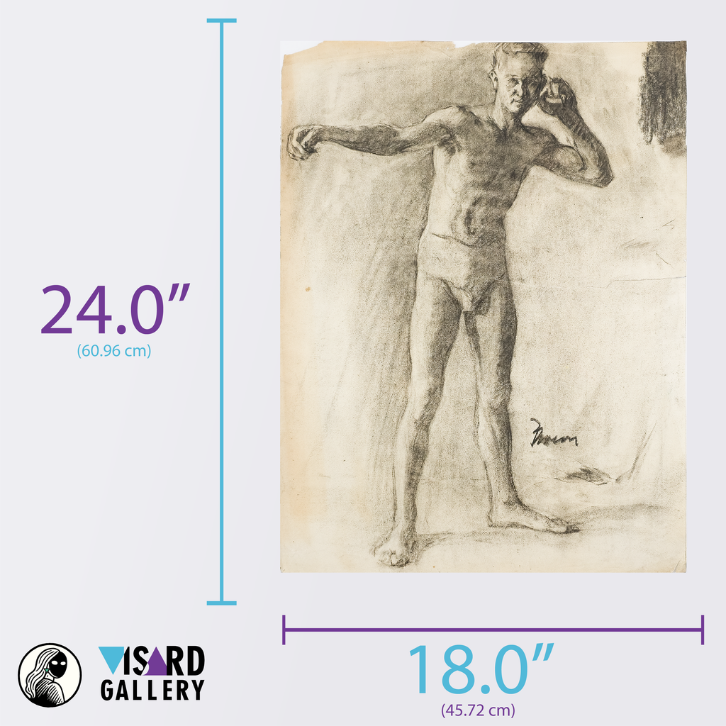Academic Male Figure Study and Seated Male Nude - Brown 