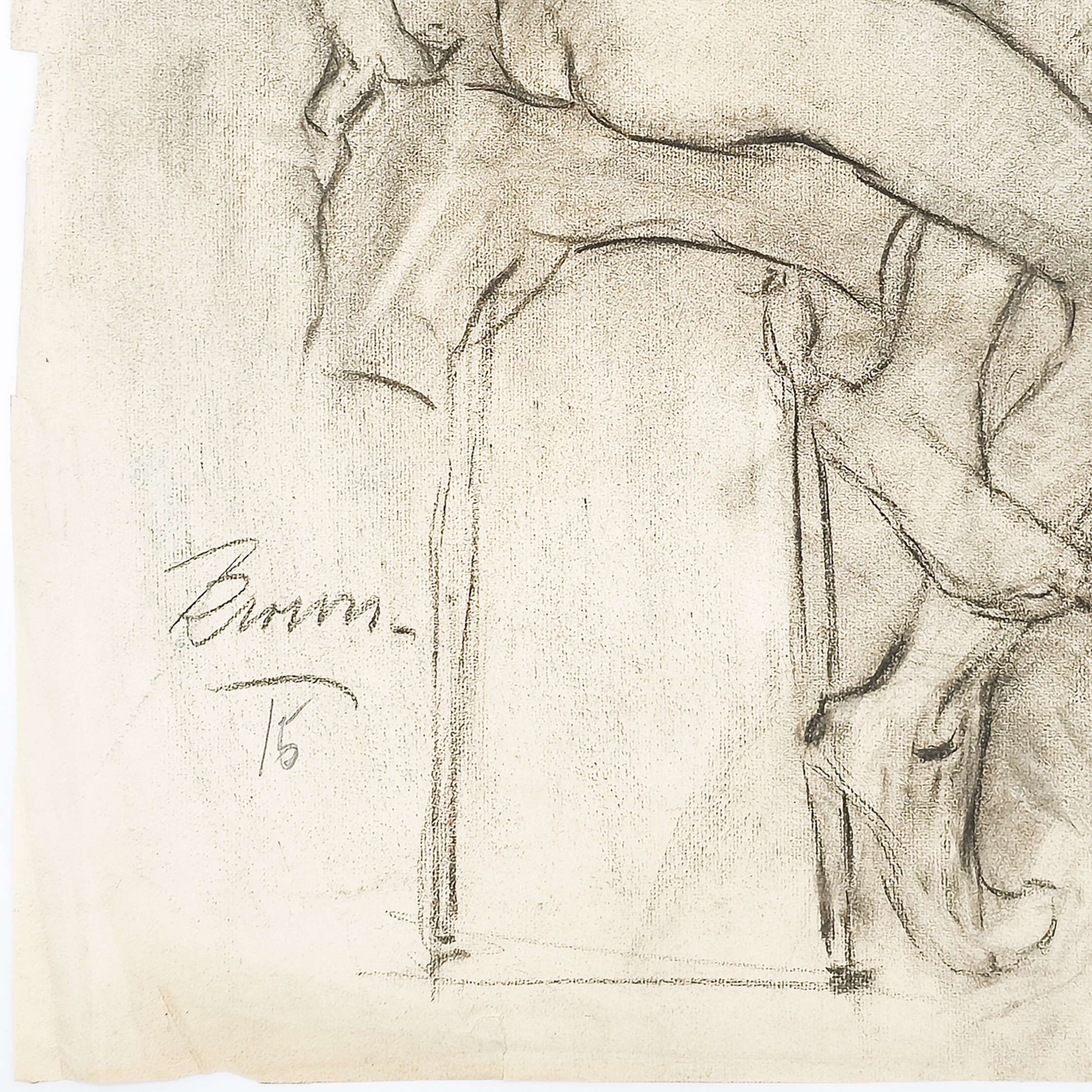 Academic Male Figure Study and Seated Male Nude - Brown 