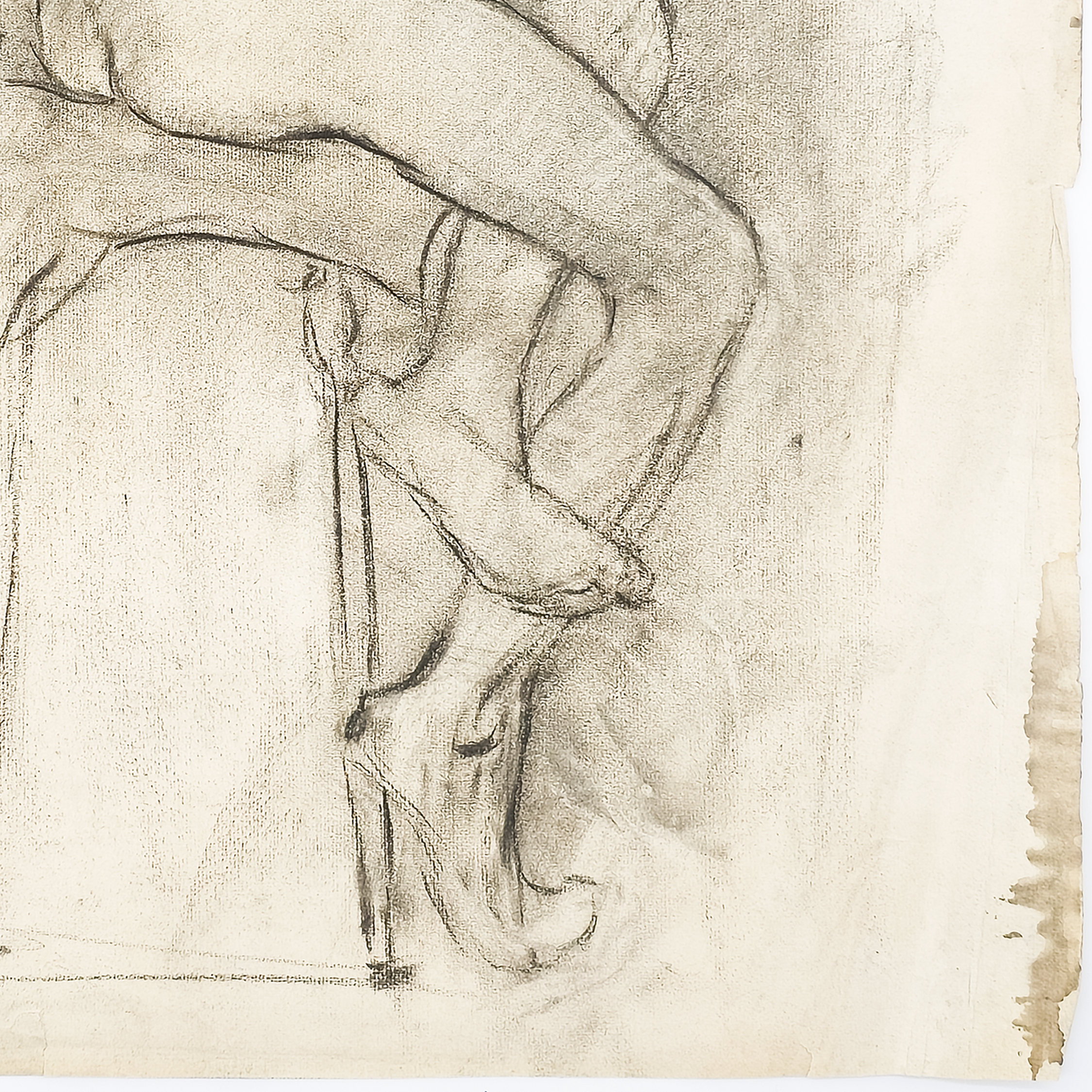 Academic Male Figure Study and Seated Male Nude - Brown 