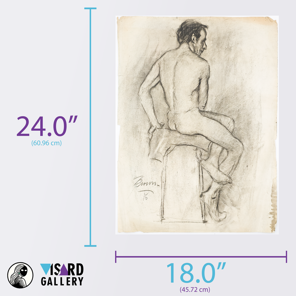 Academic Male Figure Study and Seated Male Nude - Brown 