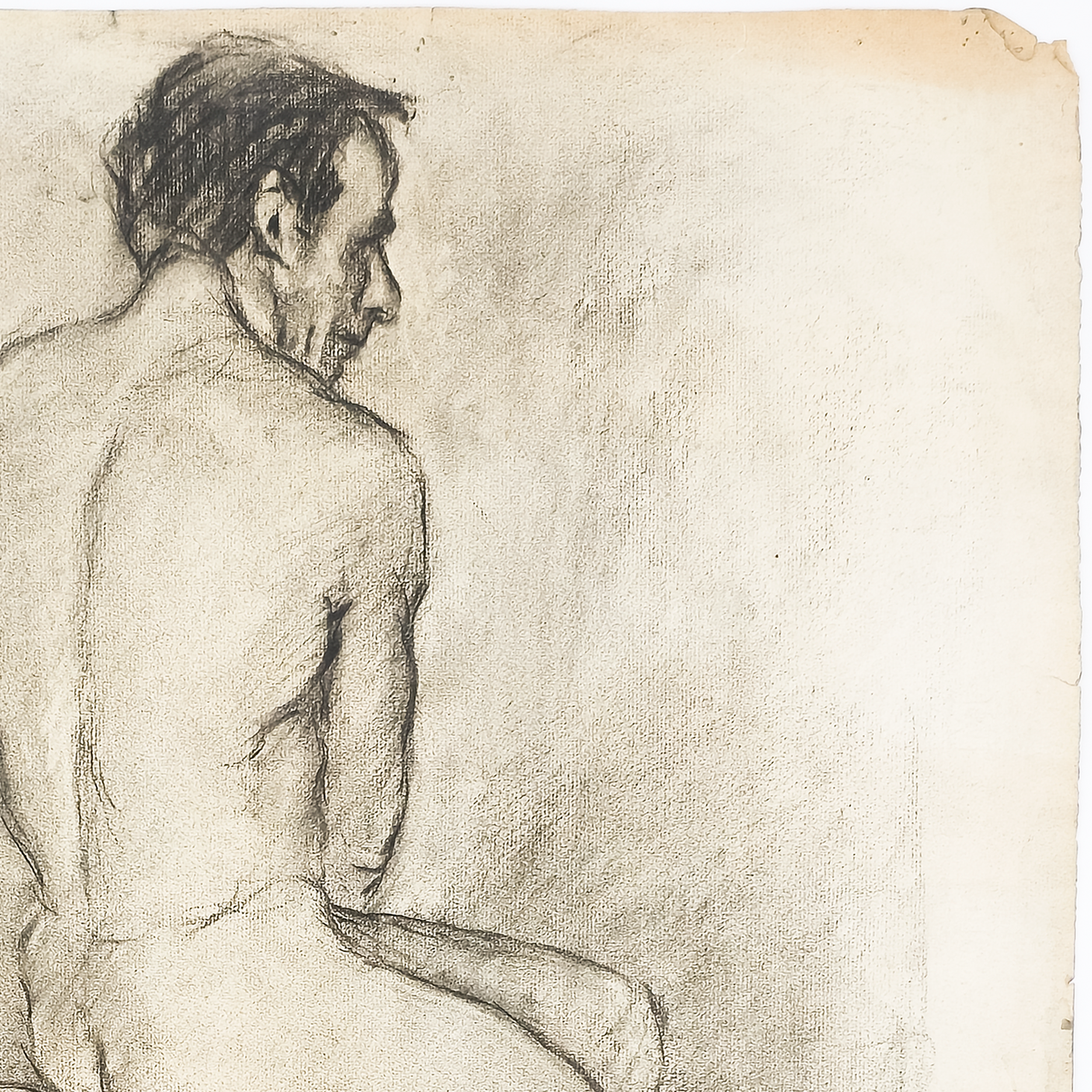 Academic Male Figure Study and Seated Male Nude - Brown 