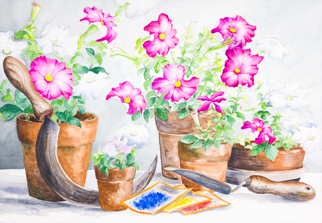 Potted Wild Roses  - Tomoko Parry