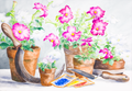Potted Wild Roses  - Tomoko Parry