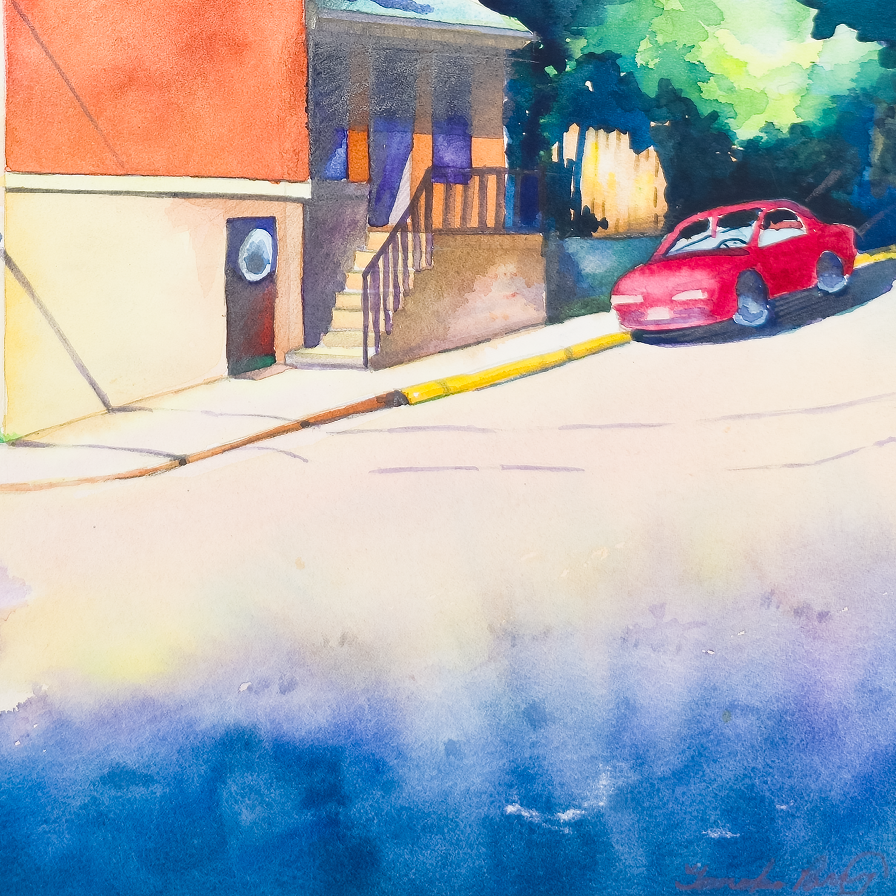 Corner House and Car - Tomoko Parry