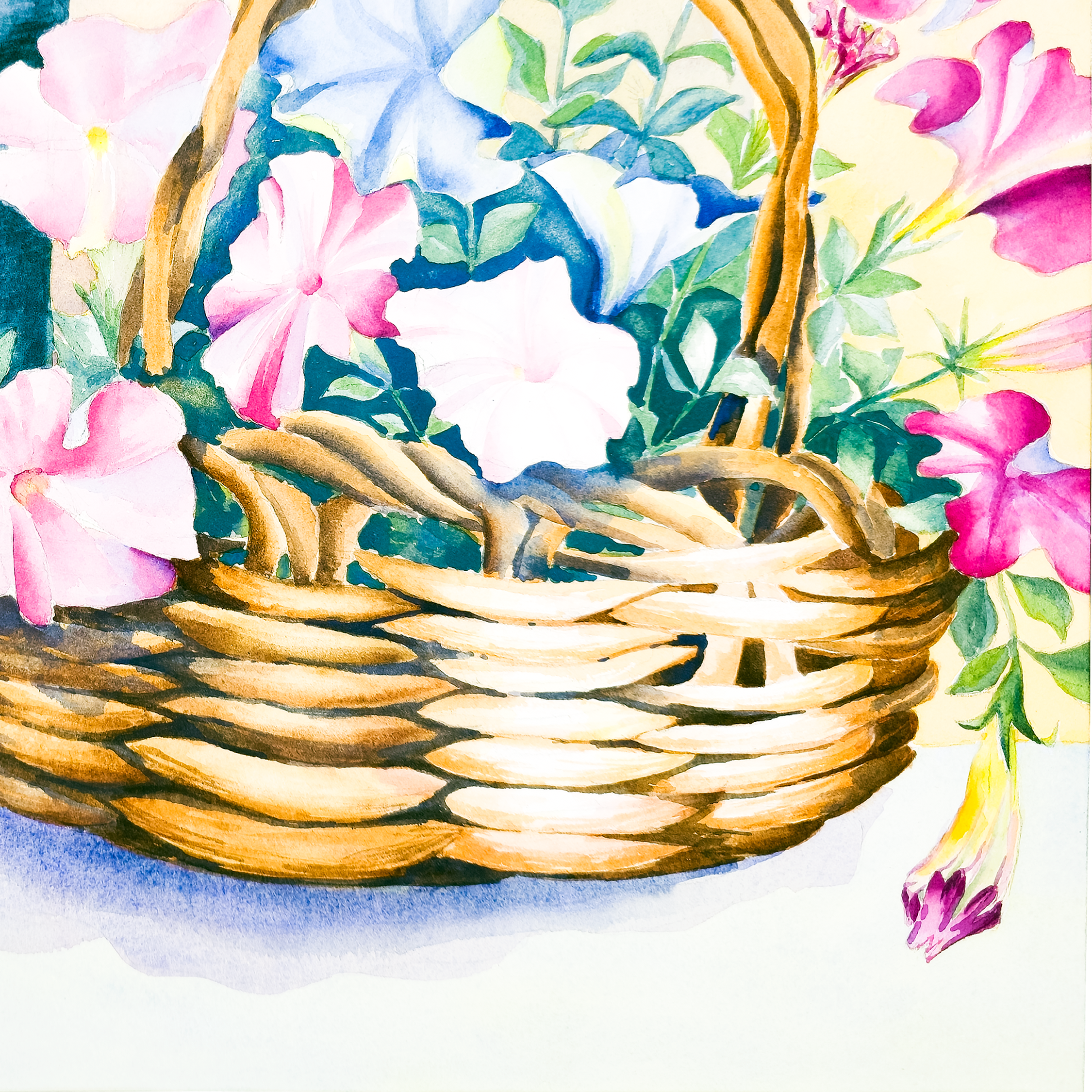 Still Life of Basket of Flowers and Arm Chair - Tomoko Parry