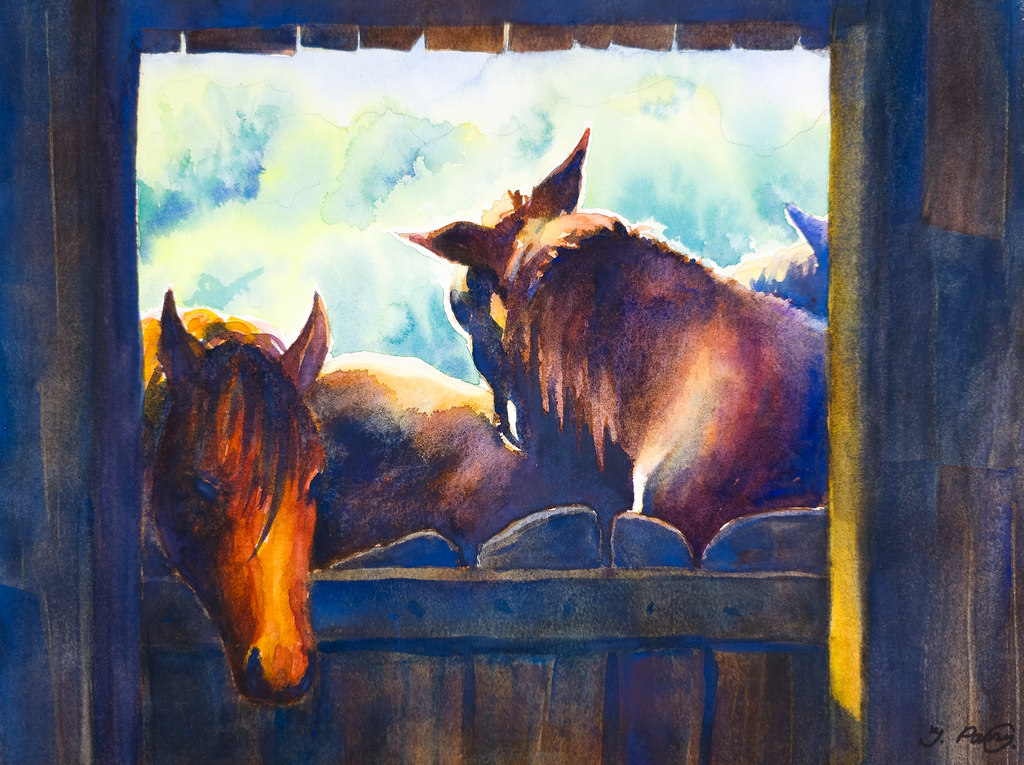 Horses Outside the Stable - Tomoko Parry
