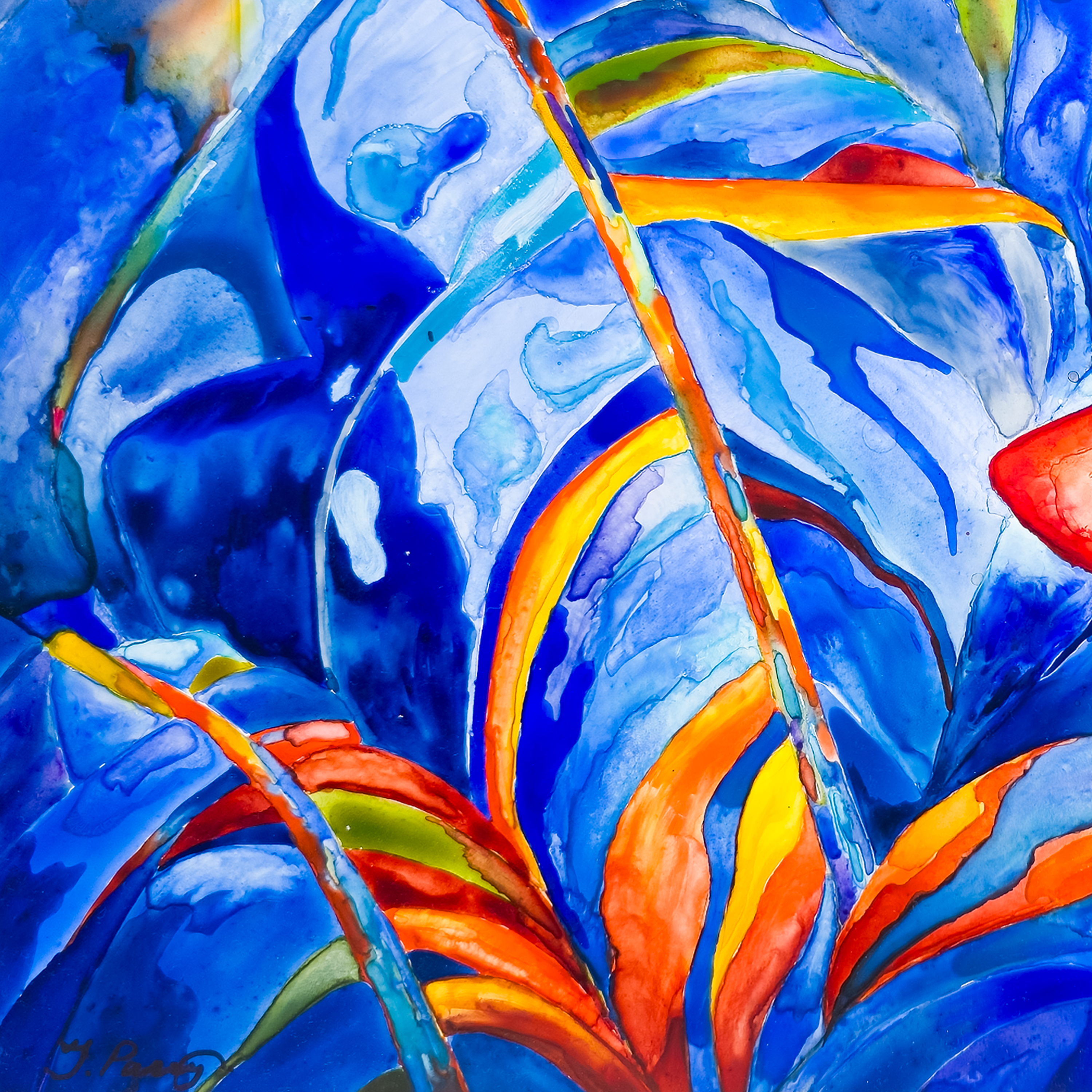 Scarlet Bloom, Tropical Cobalt - Tomoko Parry