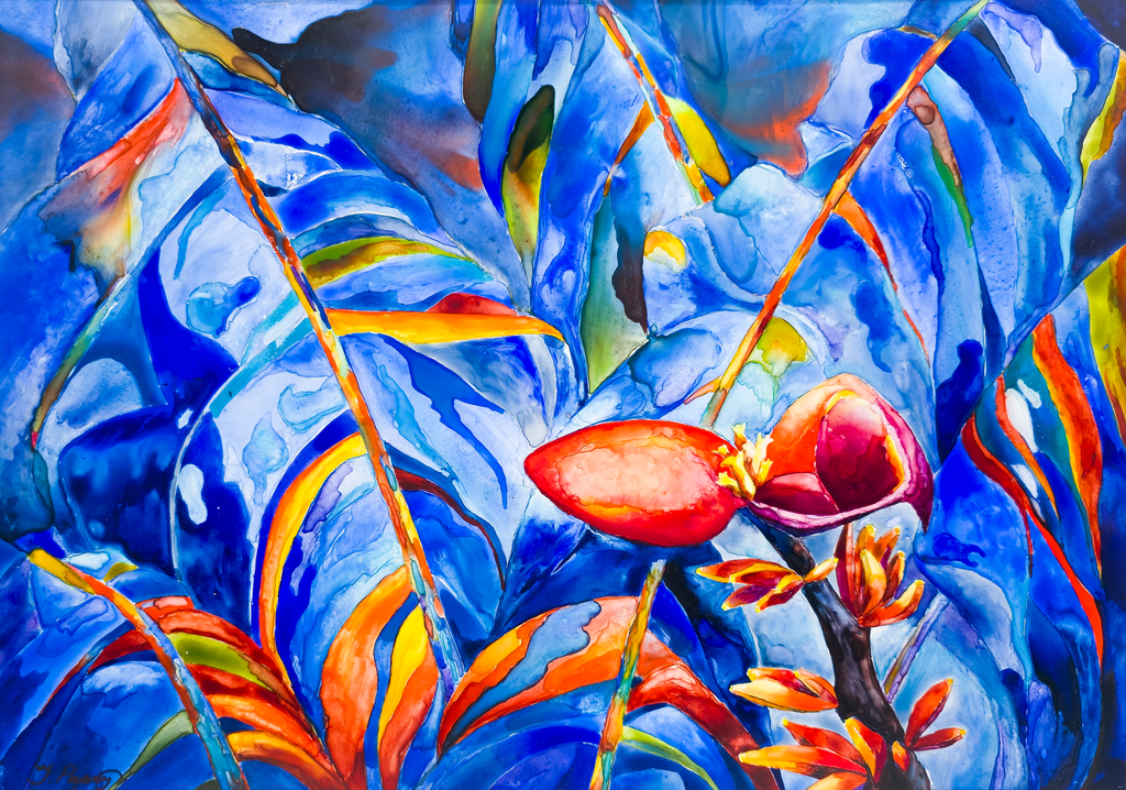 Scarlet Bloom, Tropical Cobalt - Tomoko Parry