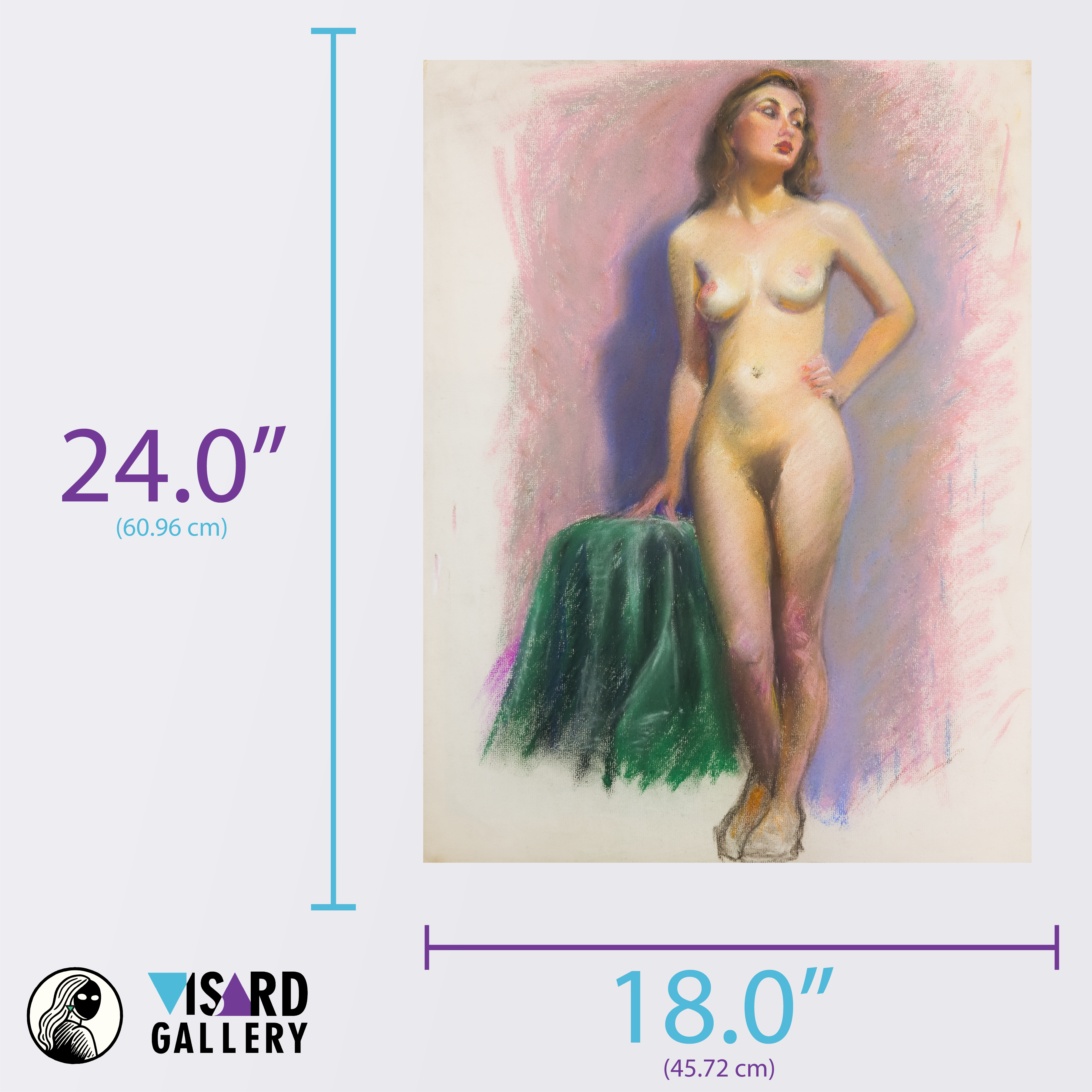 Standing Nude with Green Drapery - Darwin Duncan