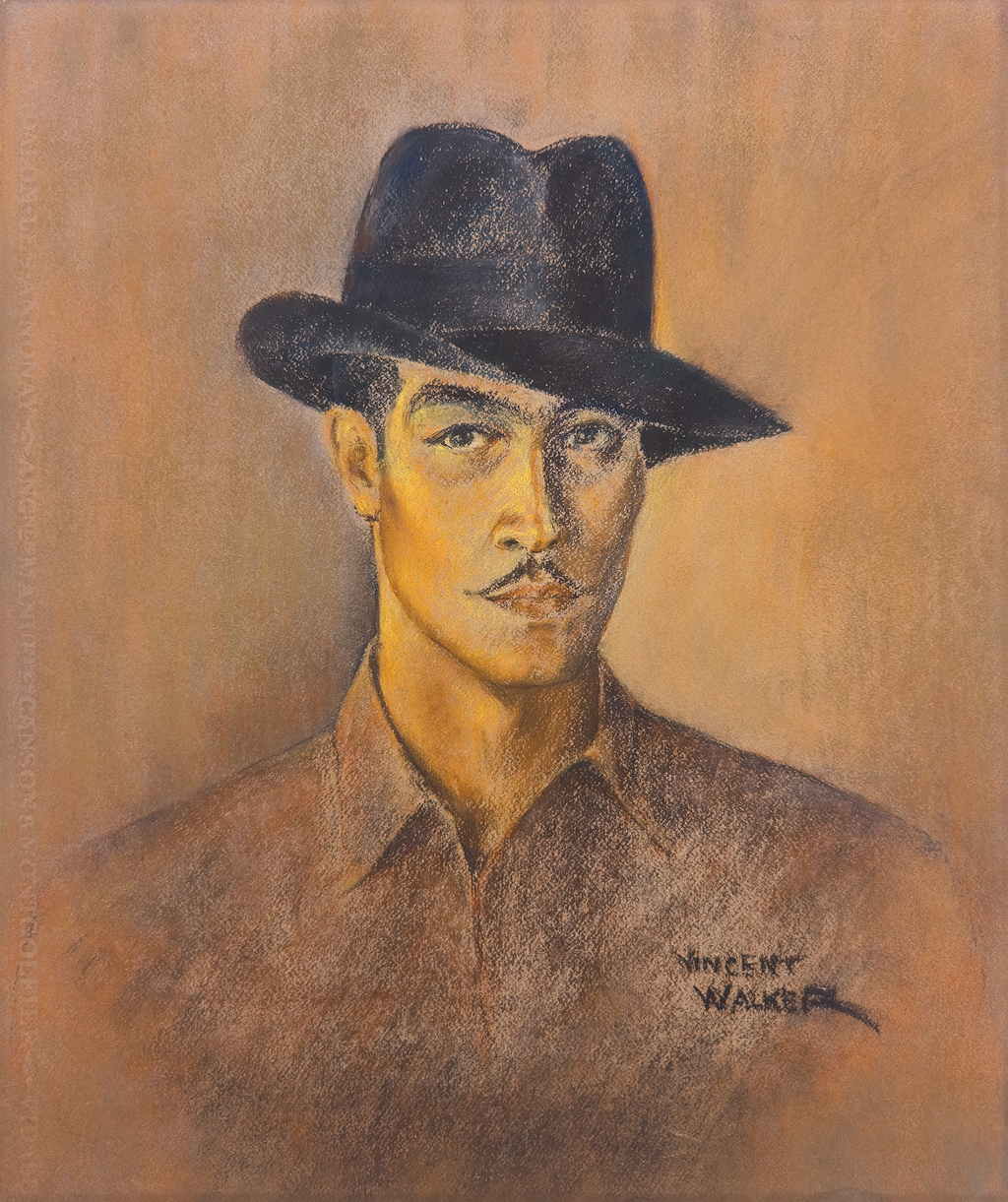 Pastel Self-portrait of Dutchess County Art Association Co-founder Vincent A. Walker - Vincent A. Walker