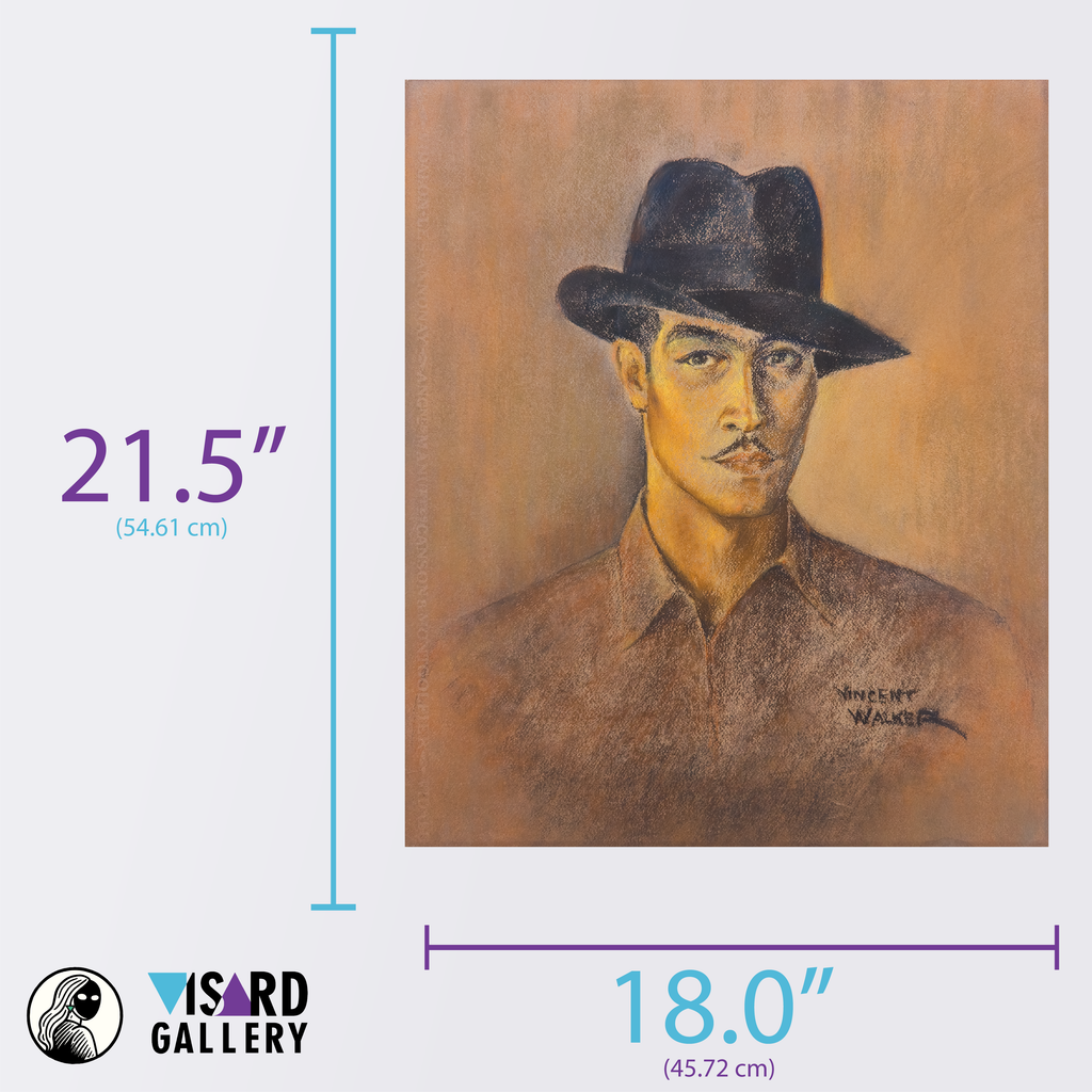 Pastel Self-portrait of Dutchess County Art Association Co-founder Vincent A. Walker - Vincent A. Walker