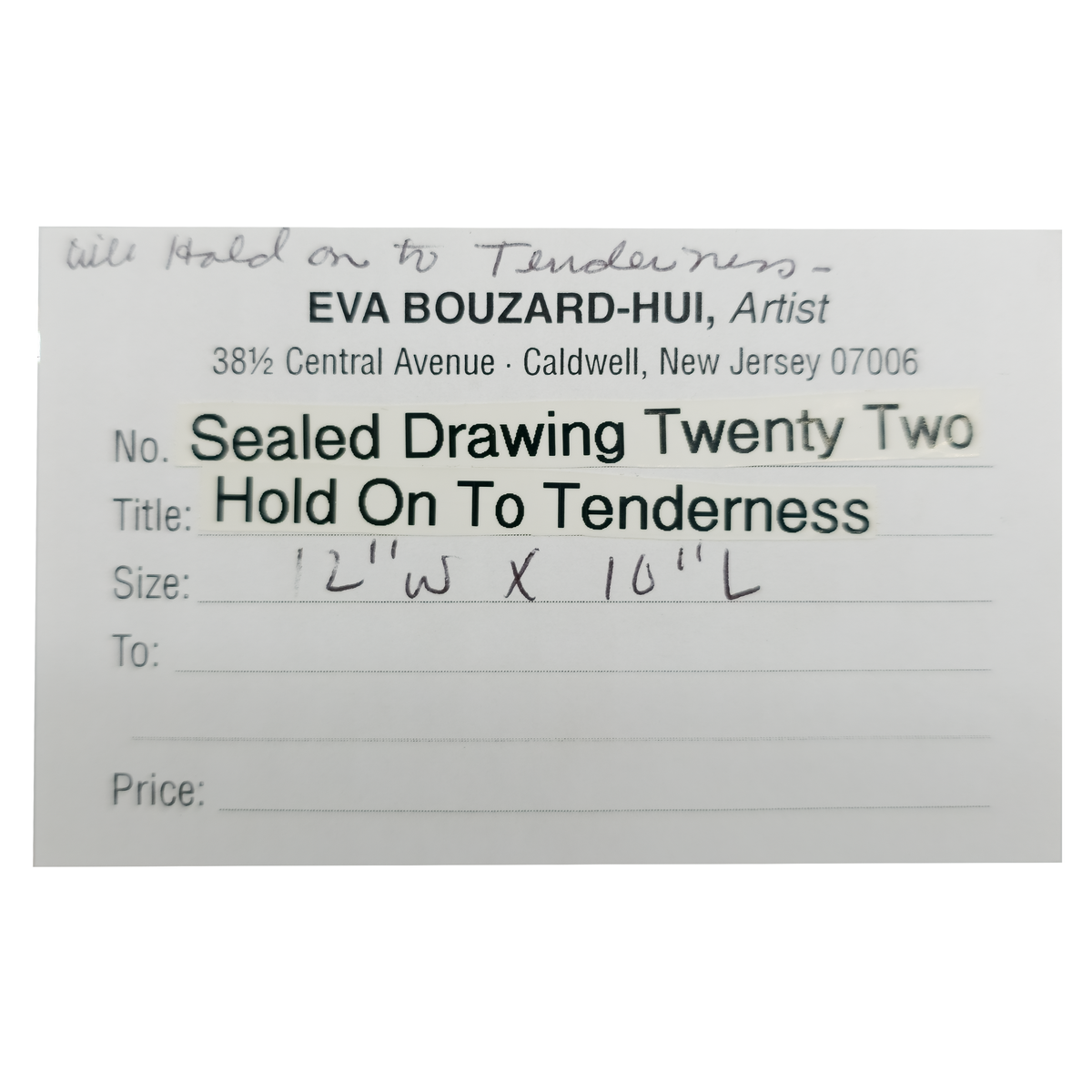 Will Hold on to Tenderness - Eva Bouzard-Hui